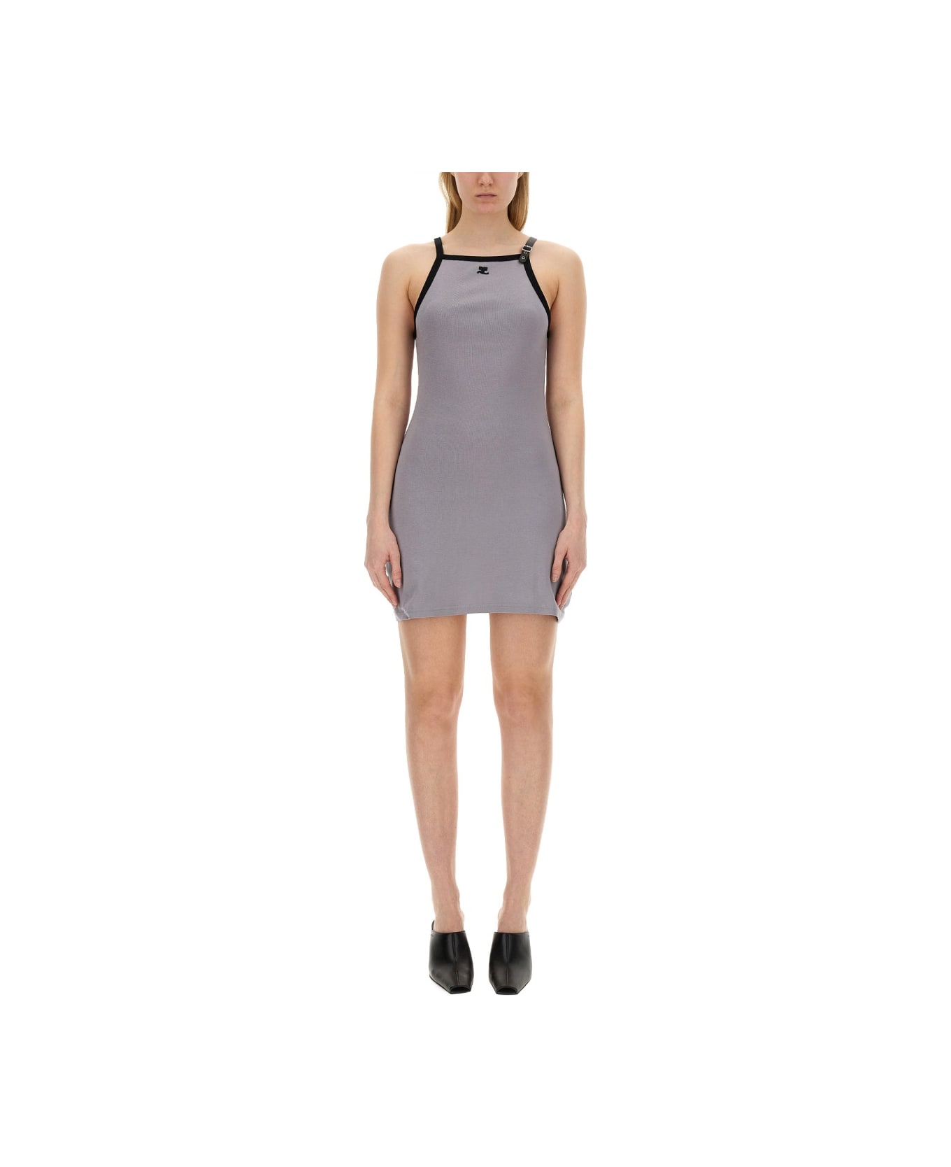 Courrèges Dress With Logo - GREY ワンピース＆ドレス