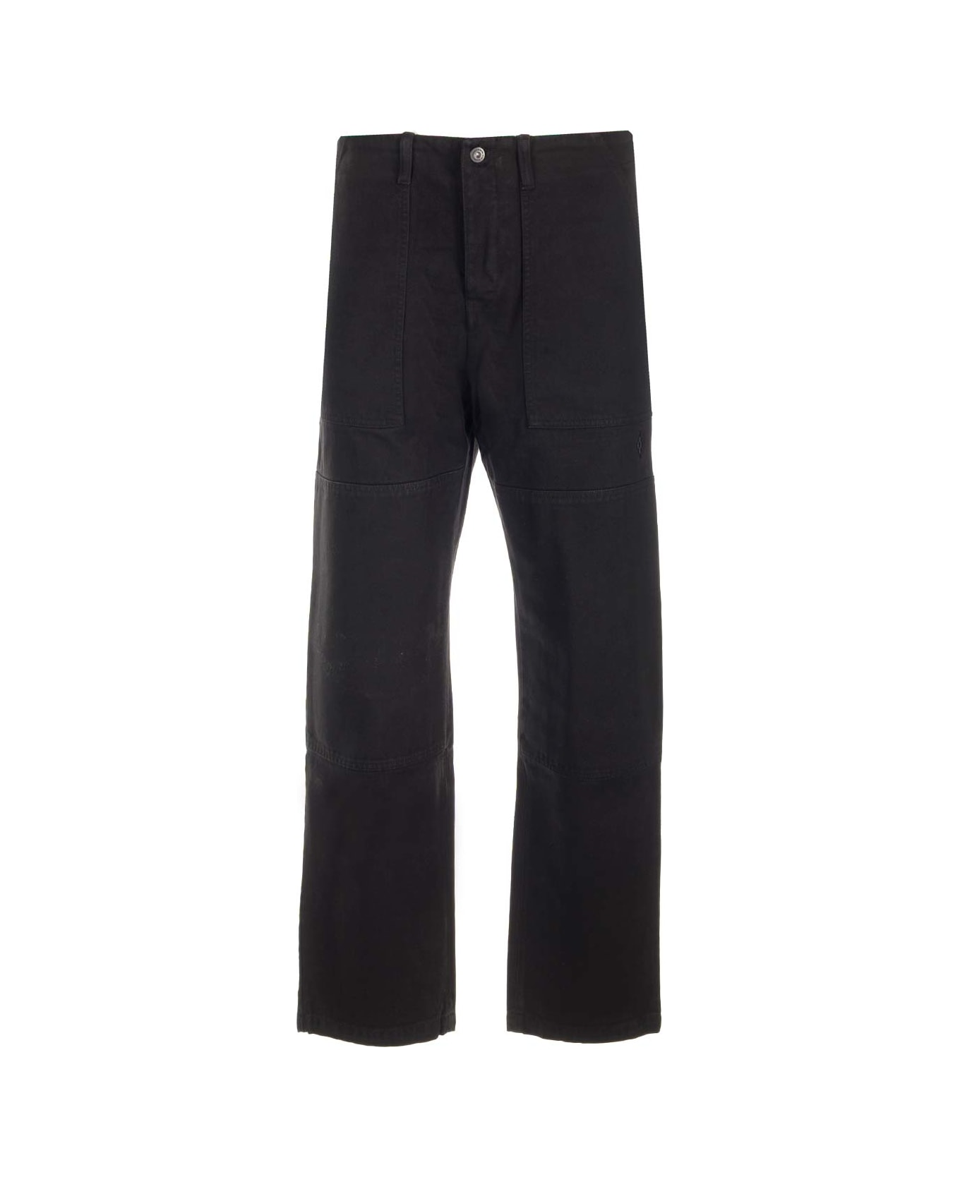 Marcelo Burlon Cross Cotton Straight Pants - Black Black