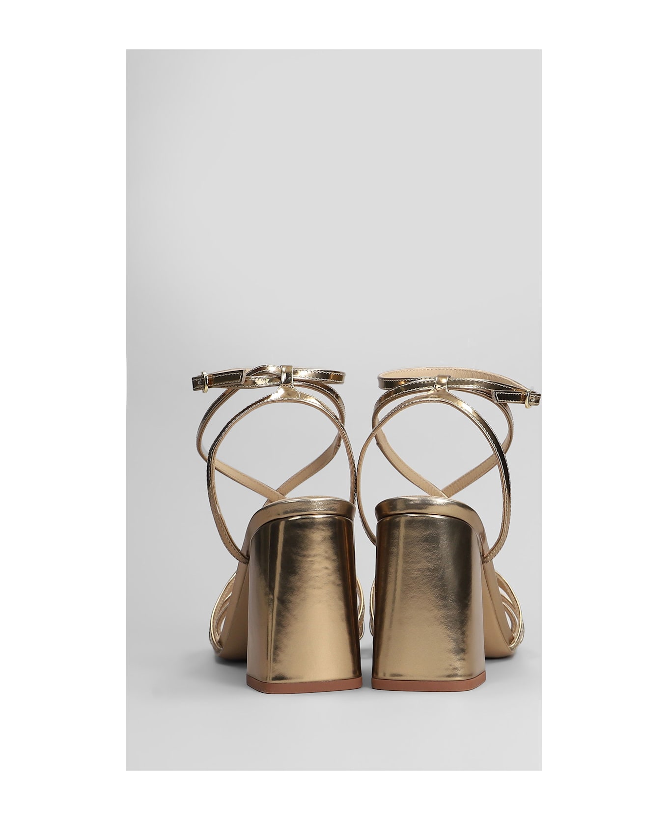 Lola Cruz Angela 85 Sandals In Gold Leather - gold