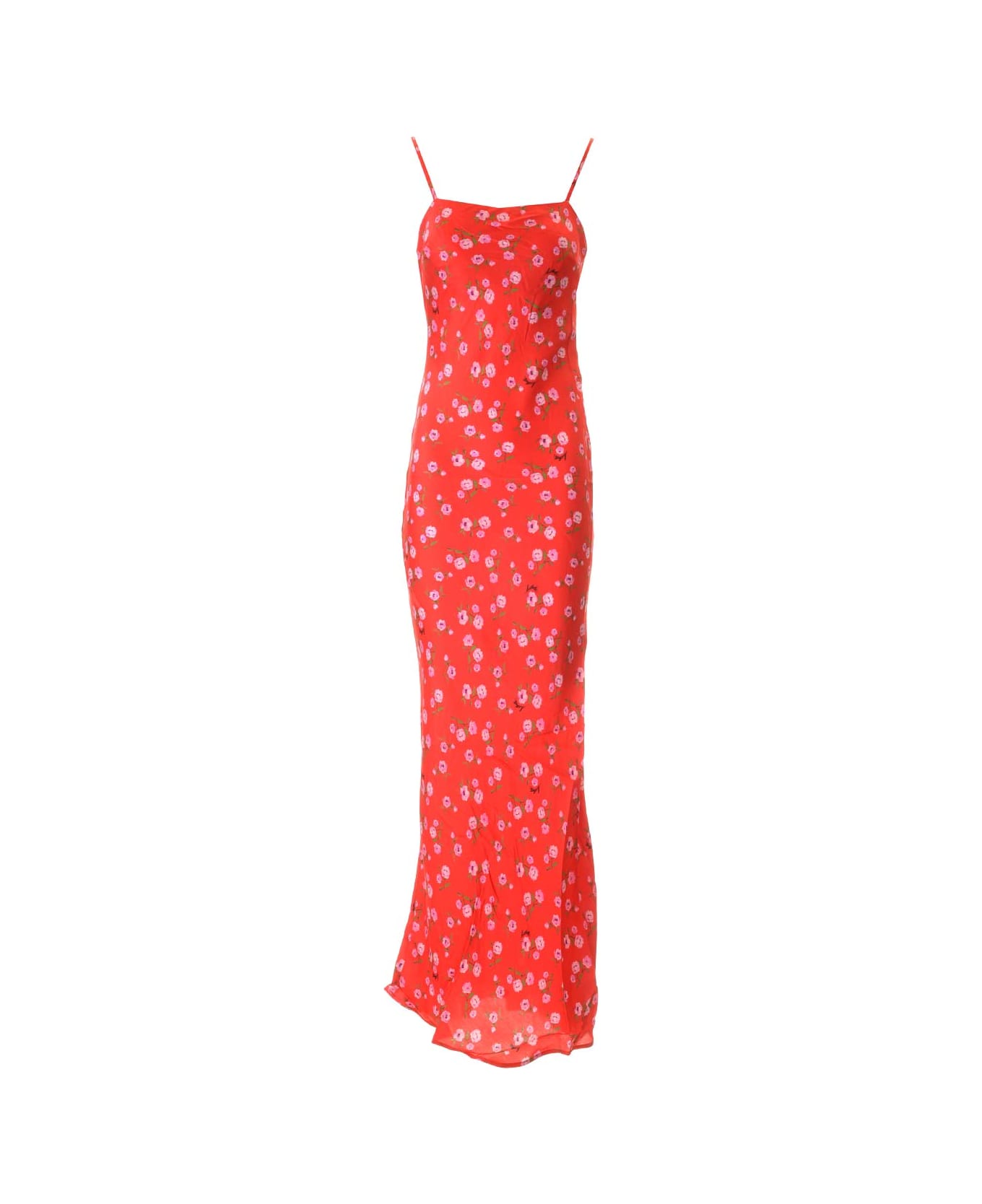 Rotate by Birger Christensen Long Printed Dress - Rosso