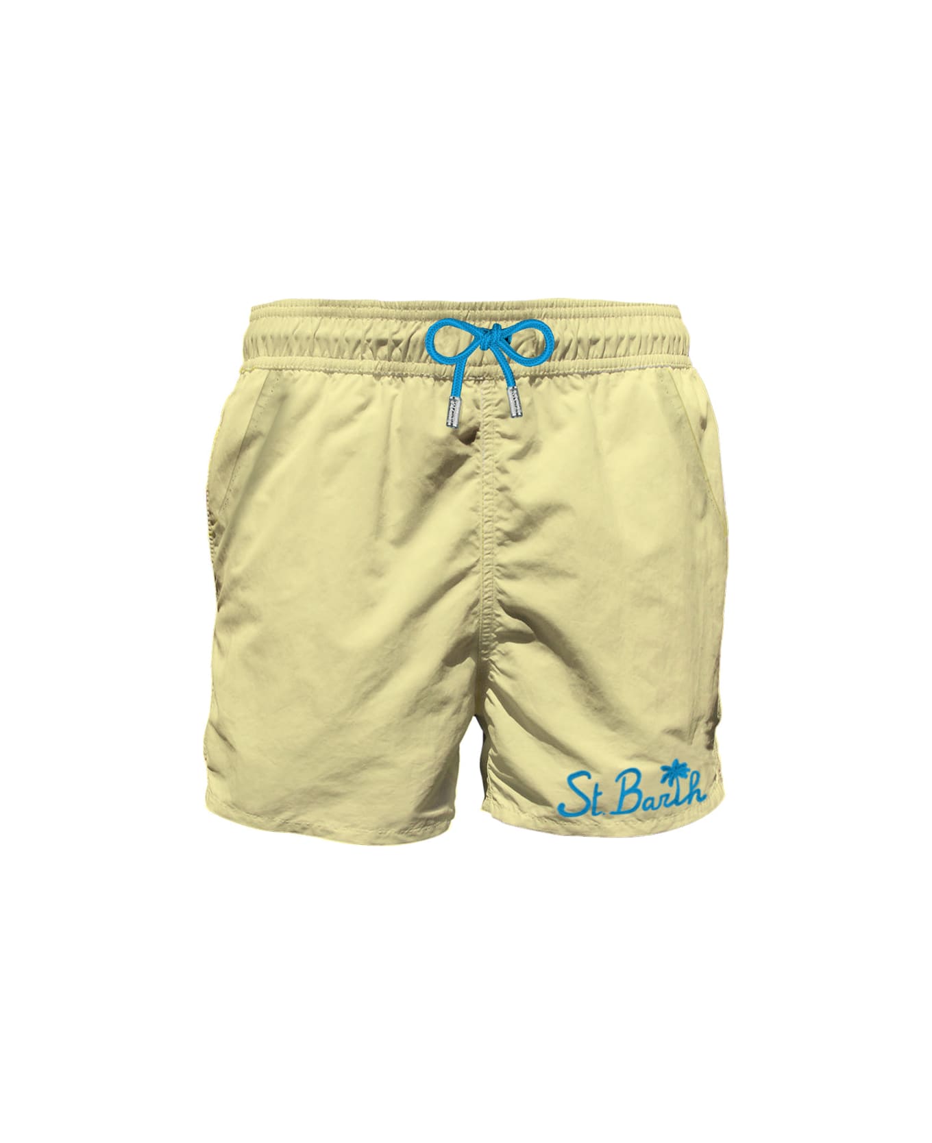 MC2 Saint Barth Pastel Yellow Man Swim Shorts With Pocket - YELLOW