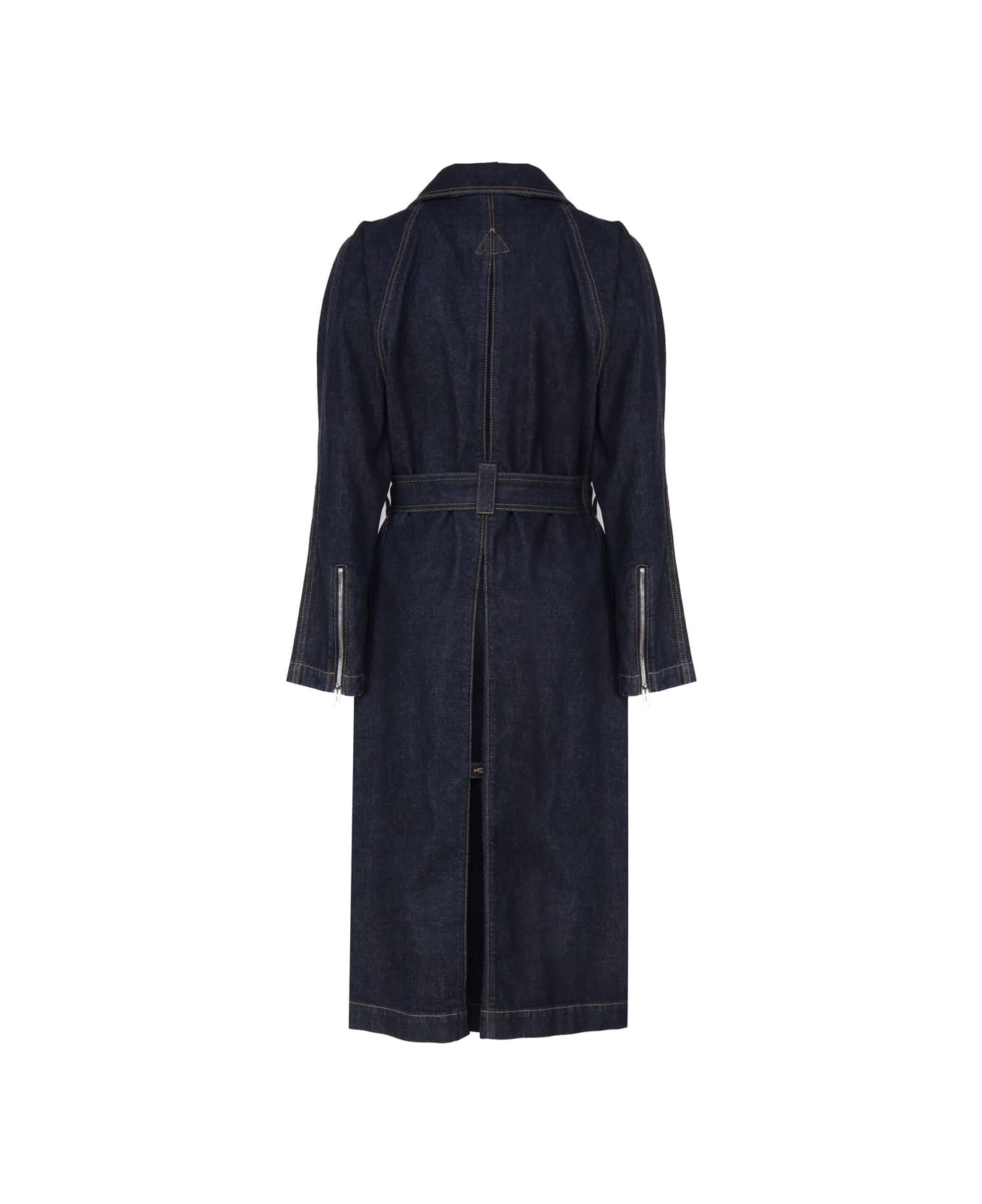 Alaia Classic Coat In Cotton Denim - Bleu denim コート