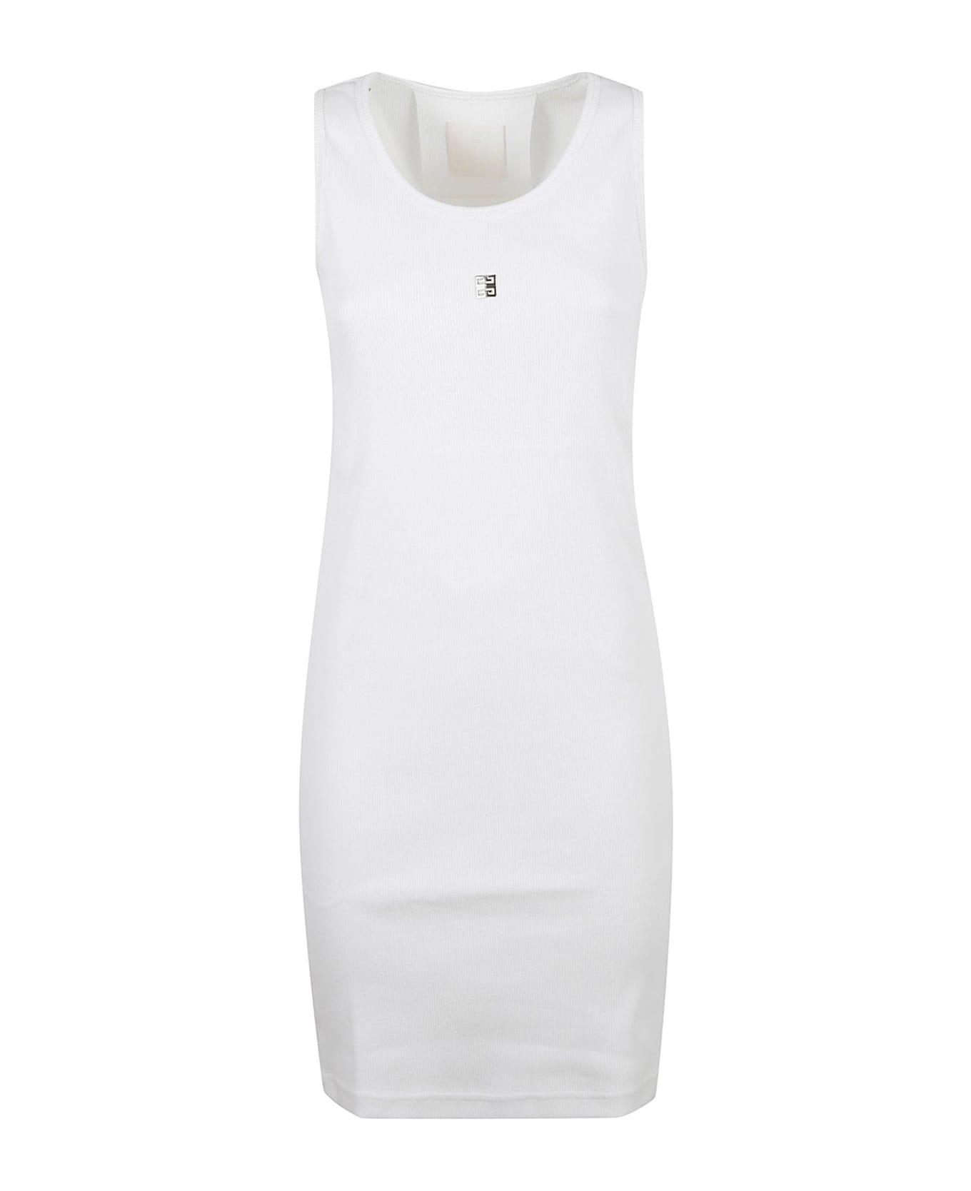 Givenchy 4g Plaque Ribbed-knit Tank Dress - White