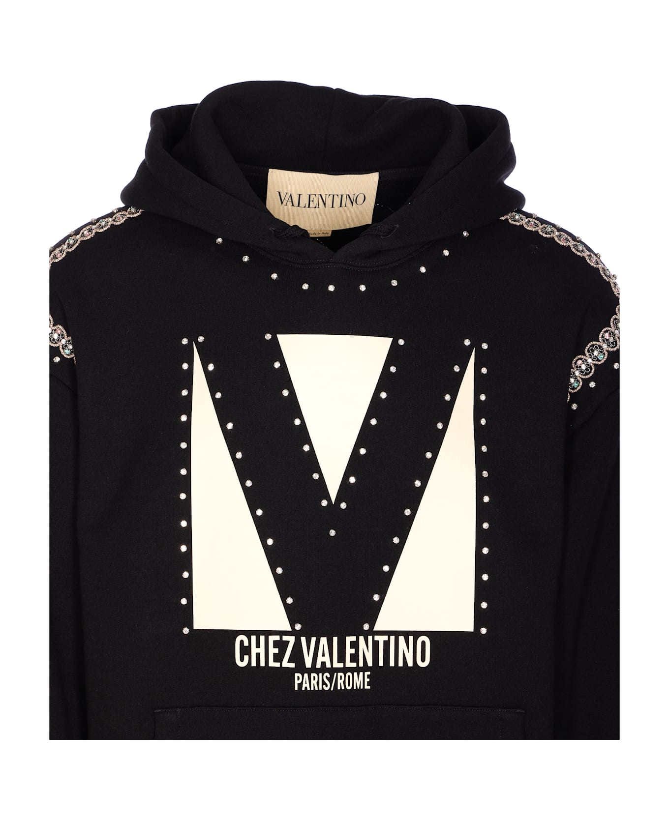 Valentino Garavani Chez Valentino Logo Hoodie - Black