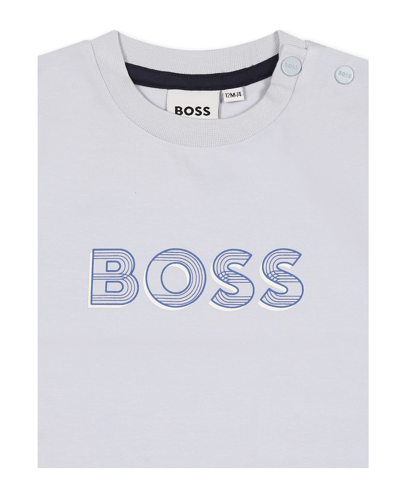 Hugo Boss Light Blue T-shirt For Baby Boy With Logo - Light Blue
