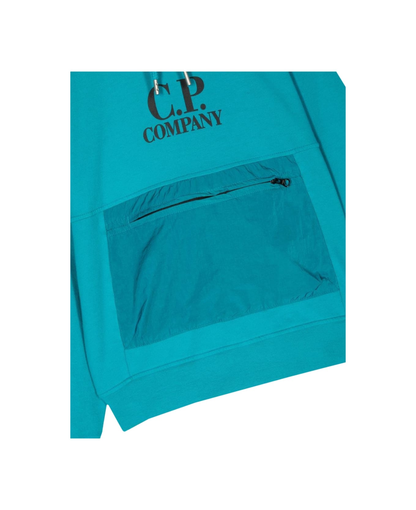 C.P. Company Logo Hoodie - AZURE