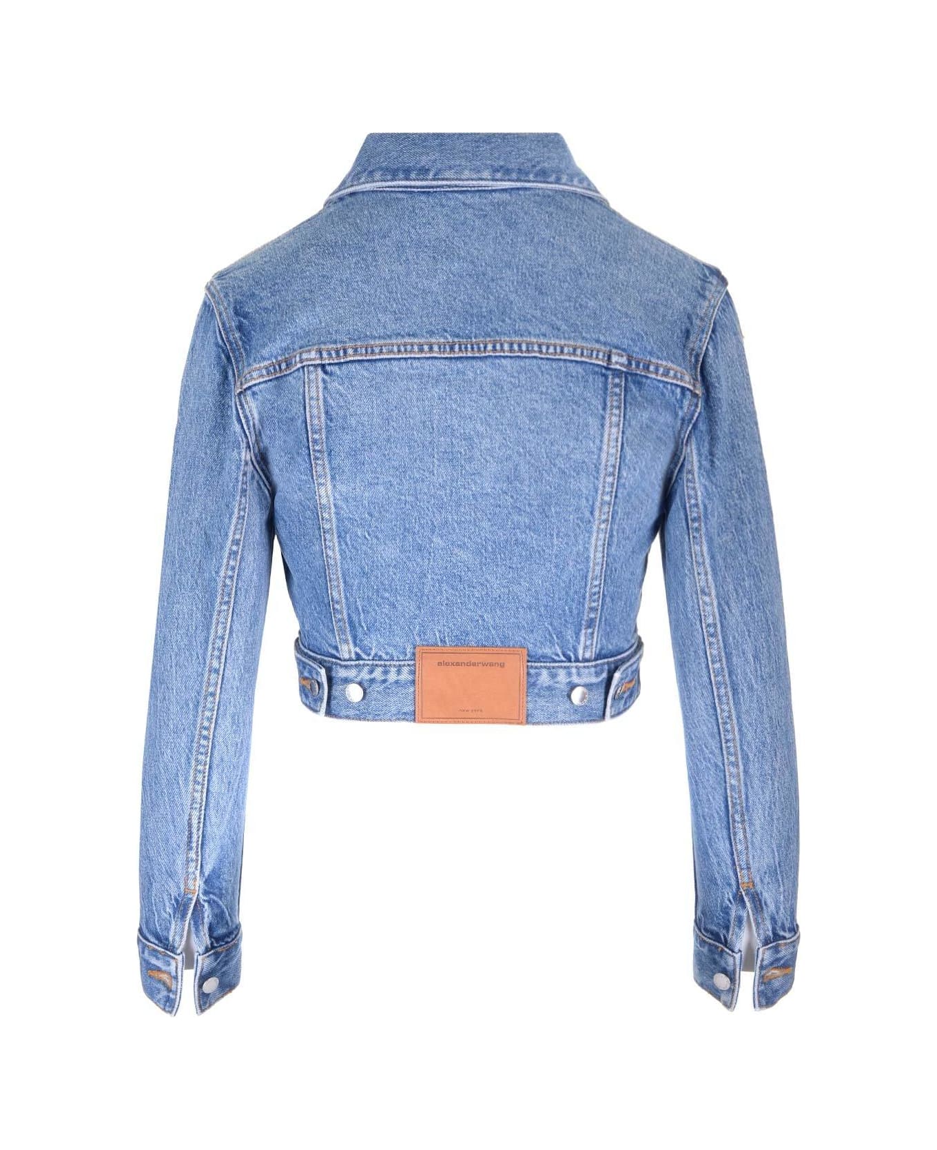 Alexander Wang Shrunken Trucker Cardi Denim Jacket - A Classic Medium Indigo