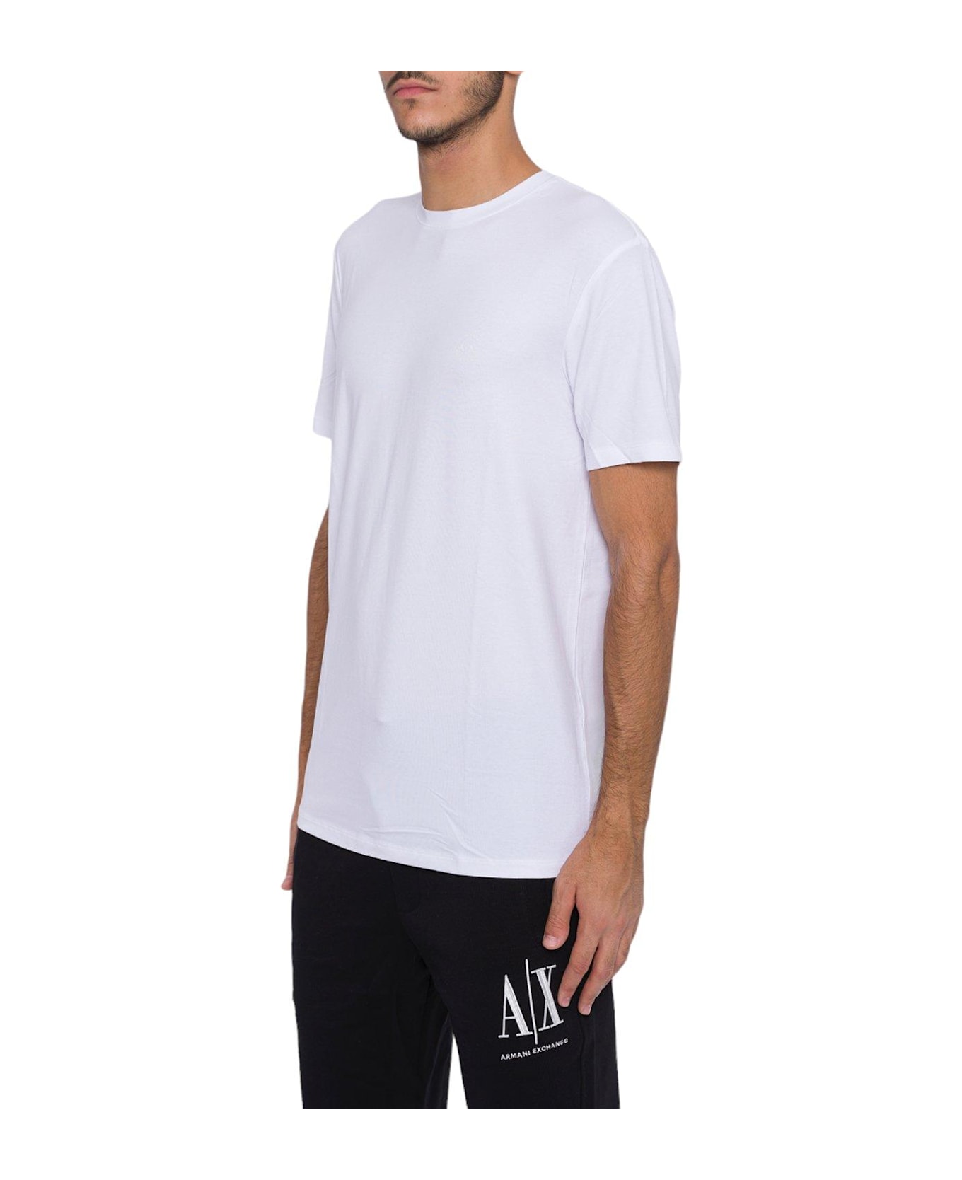 Armani Collezioni Logo Embroidered Crewneck T-shirt - White