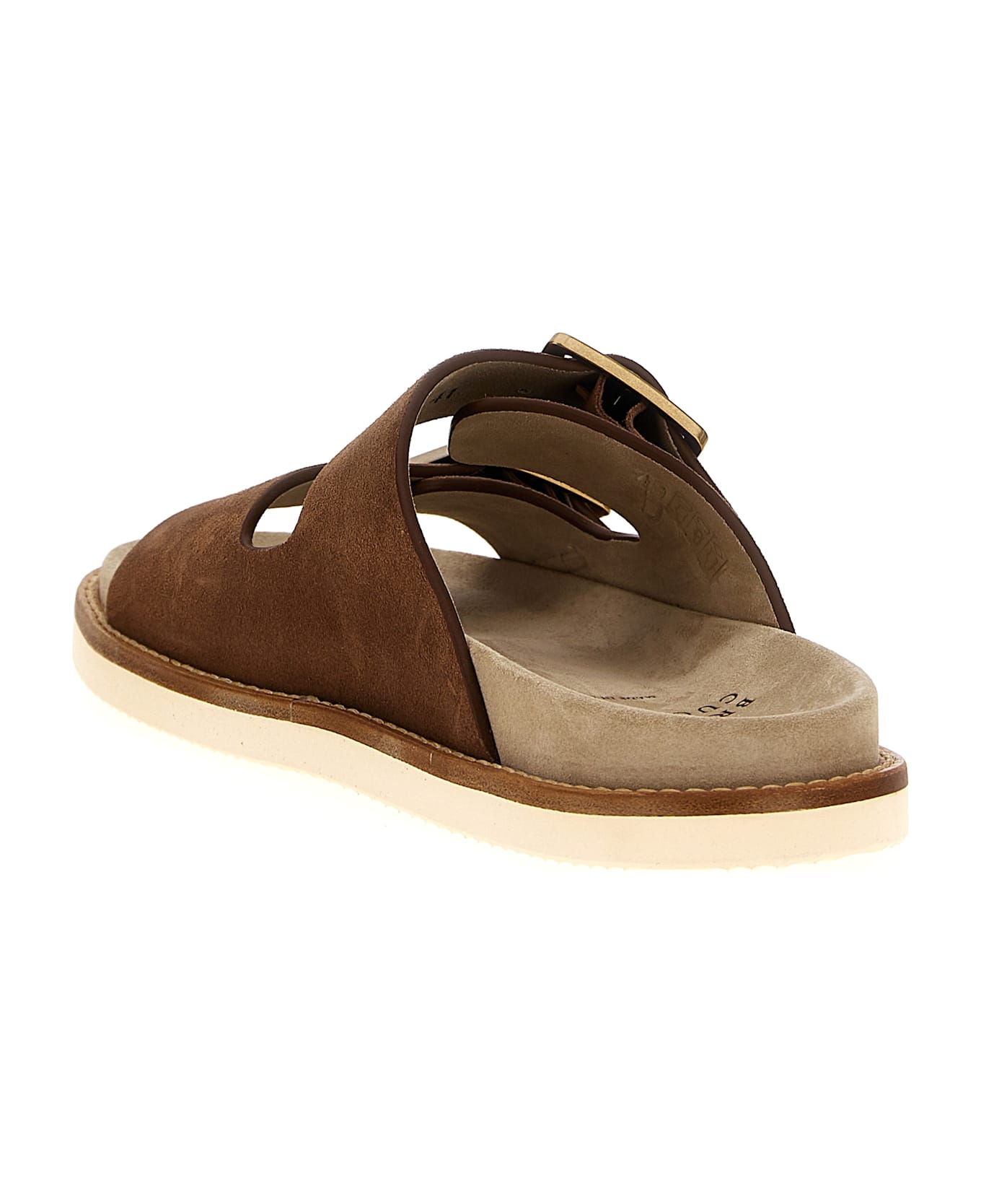 Brunello Cucinelli Urban Slides In Washed Suede - BROWN
