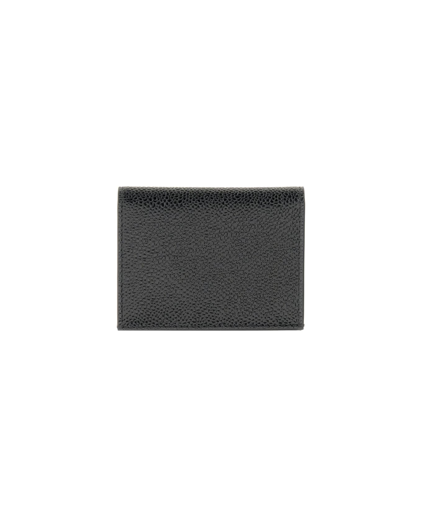 Thom Browne Leather Card Holder - BLACK