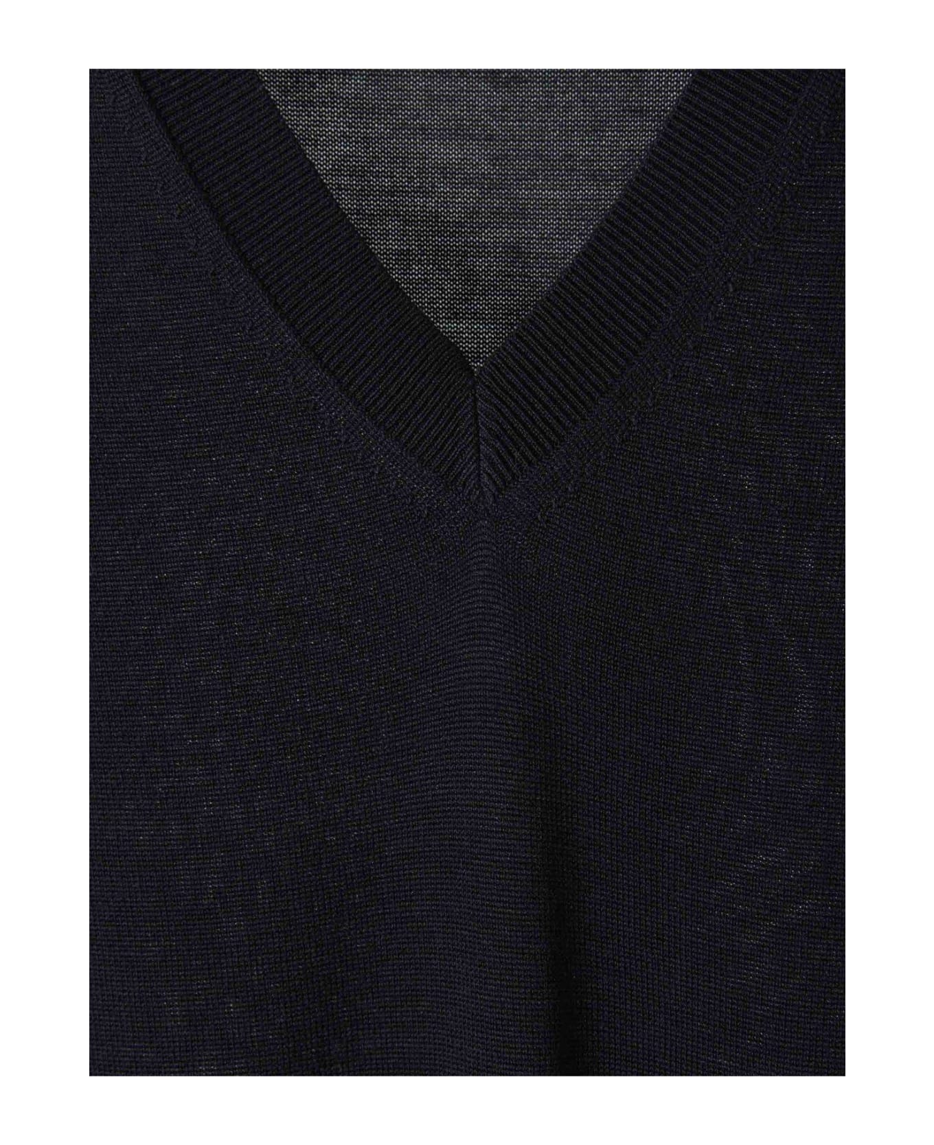 Totême V-neck Long-sleeved Jumper - BLACK