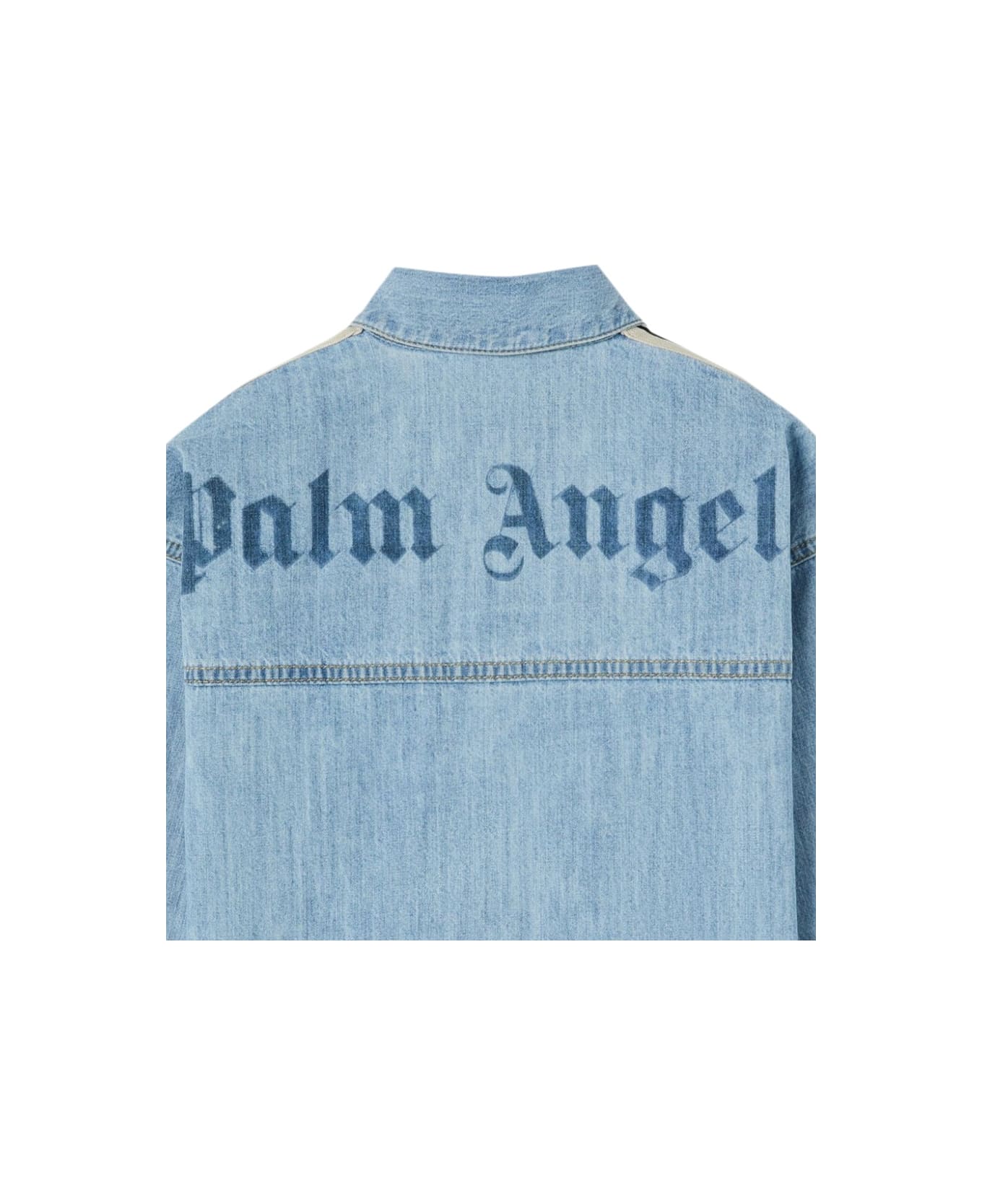 Palm Angels Overlo.track Chambray Osshirt - BLUE