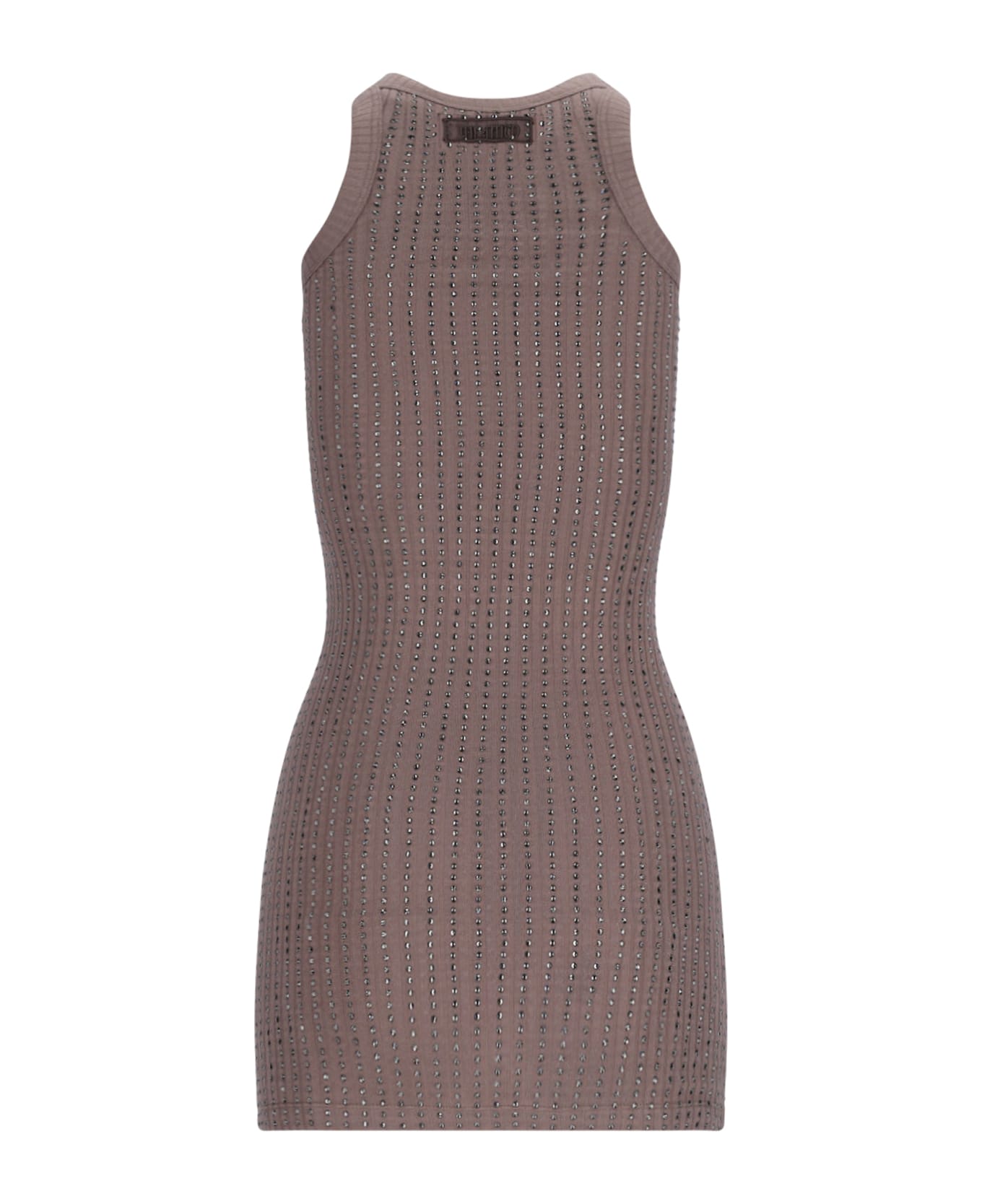 The Attico Crystal Mini Dress - Brown