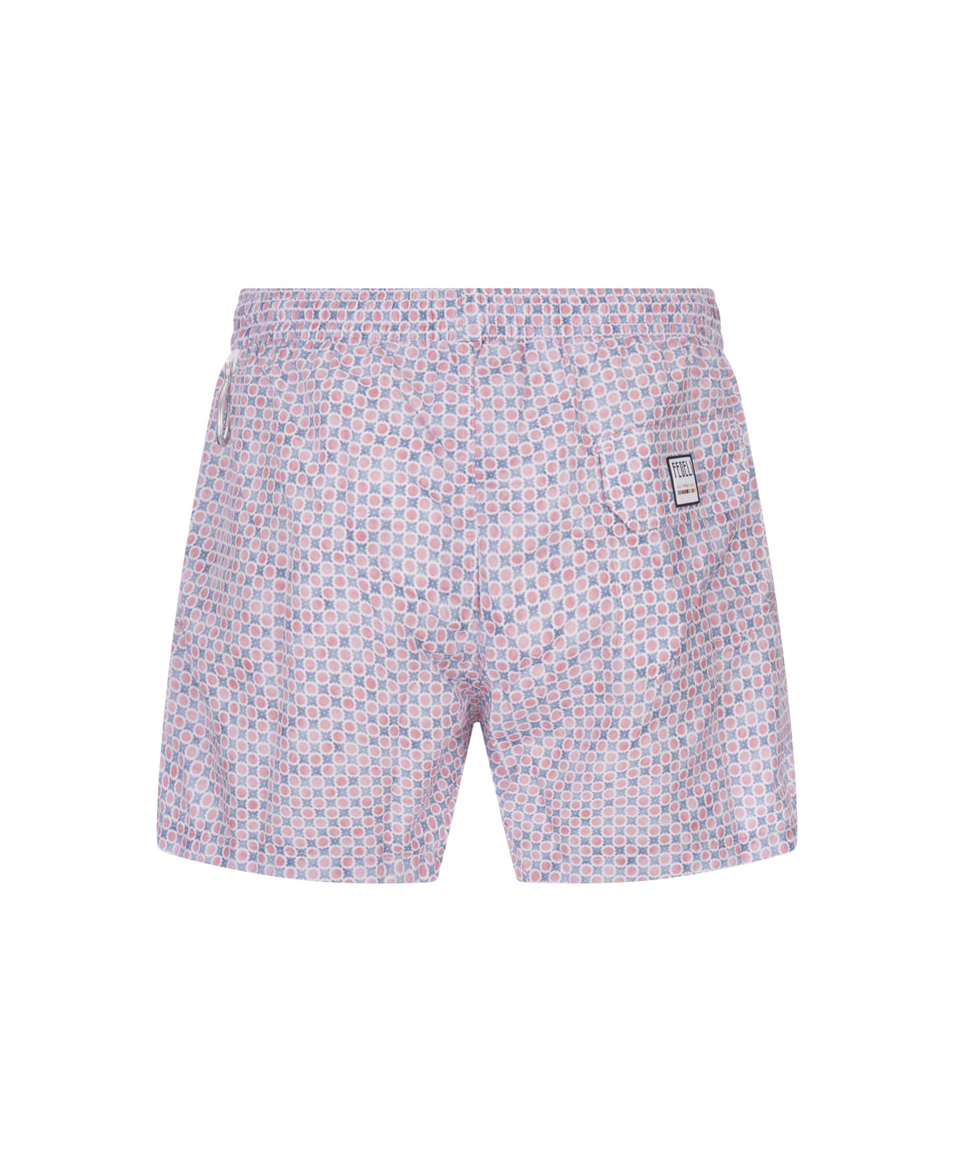 Fedeli Swim Shorts With Micro Pattern Of Polka Dots And Flowers - Pink