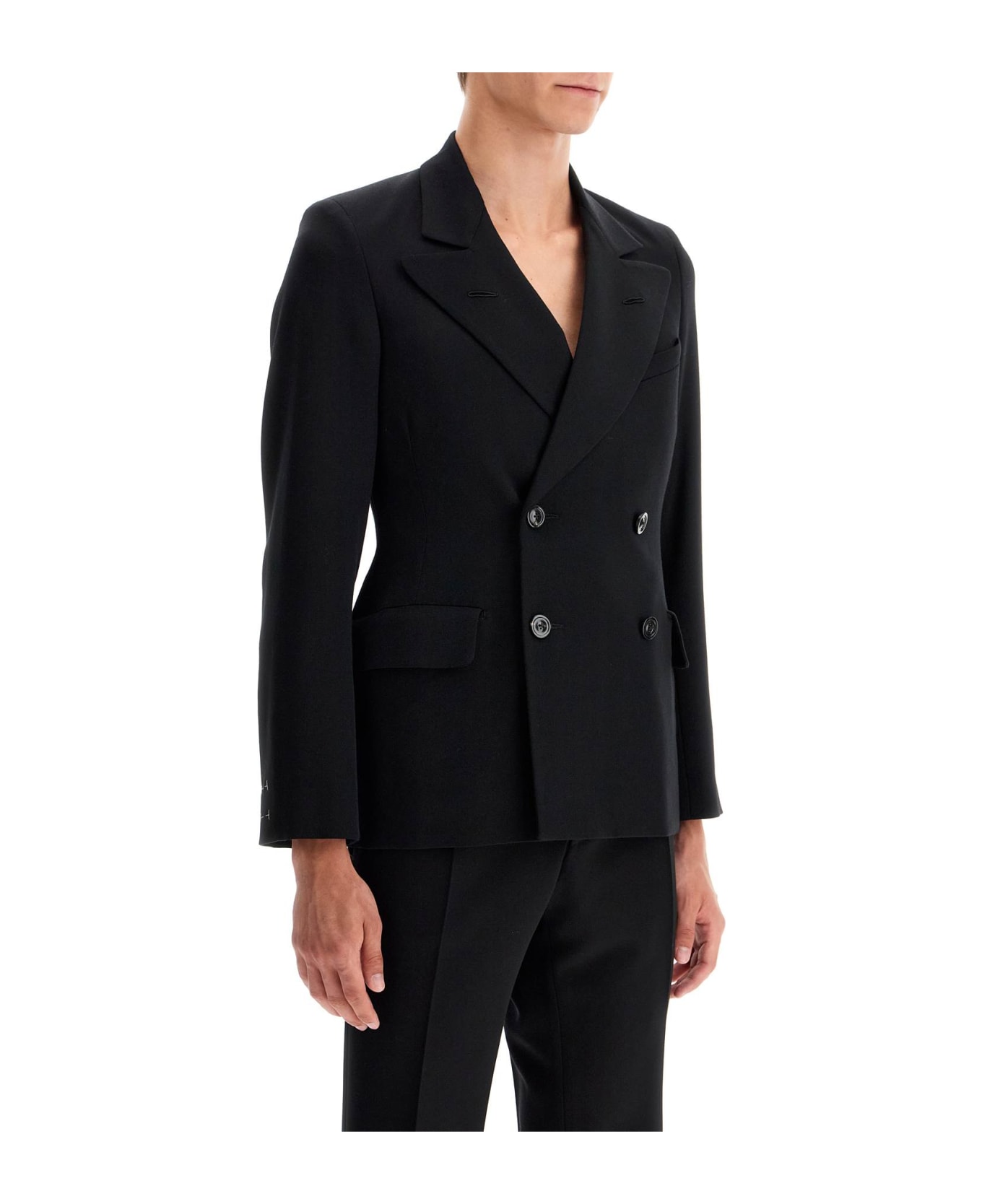 Maison Margiela Slim-fit Wool Jacket With A Fitted Waist - BLACK (Black)