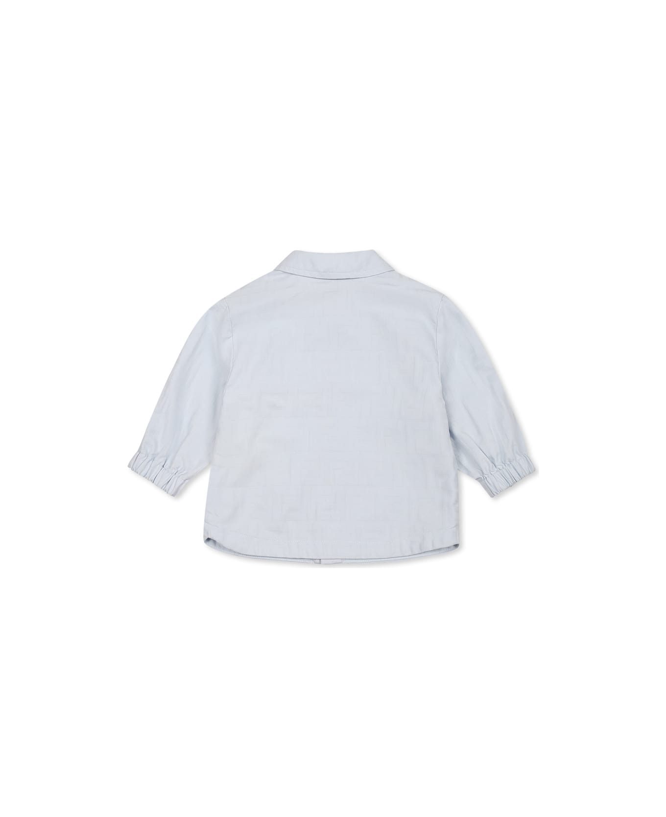 Fendi Light Blue Jacket For Baby Boy With Ff - Light Blue