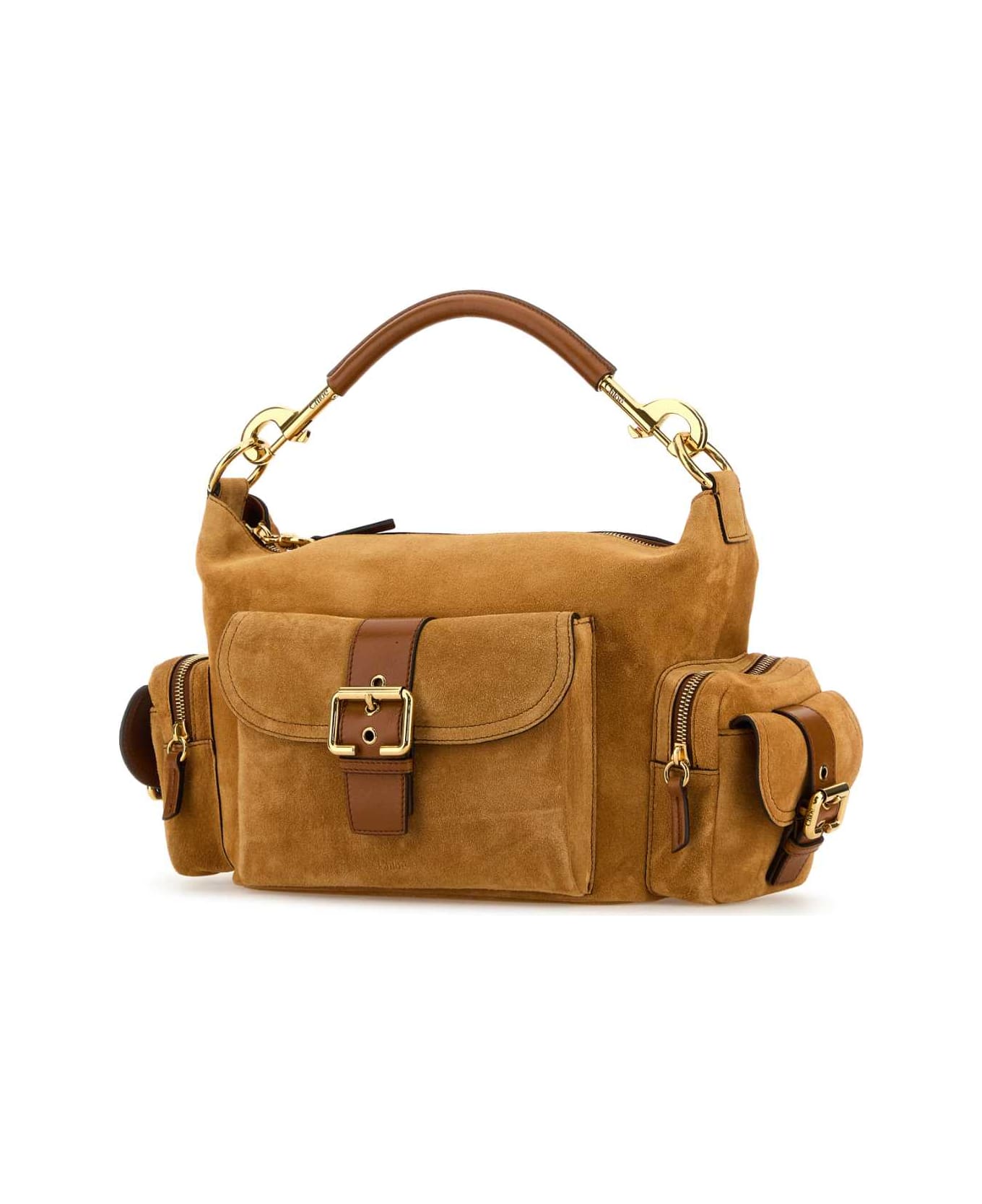 Chloé Camel Suede Medium Camera Bag Handbag - TAN