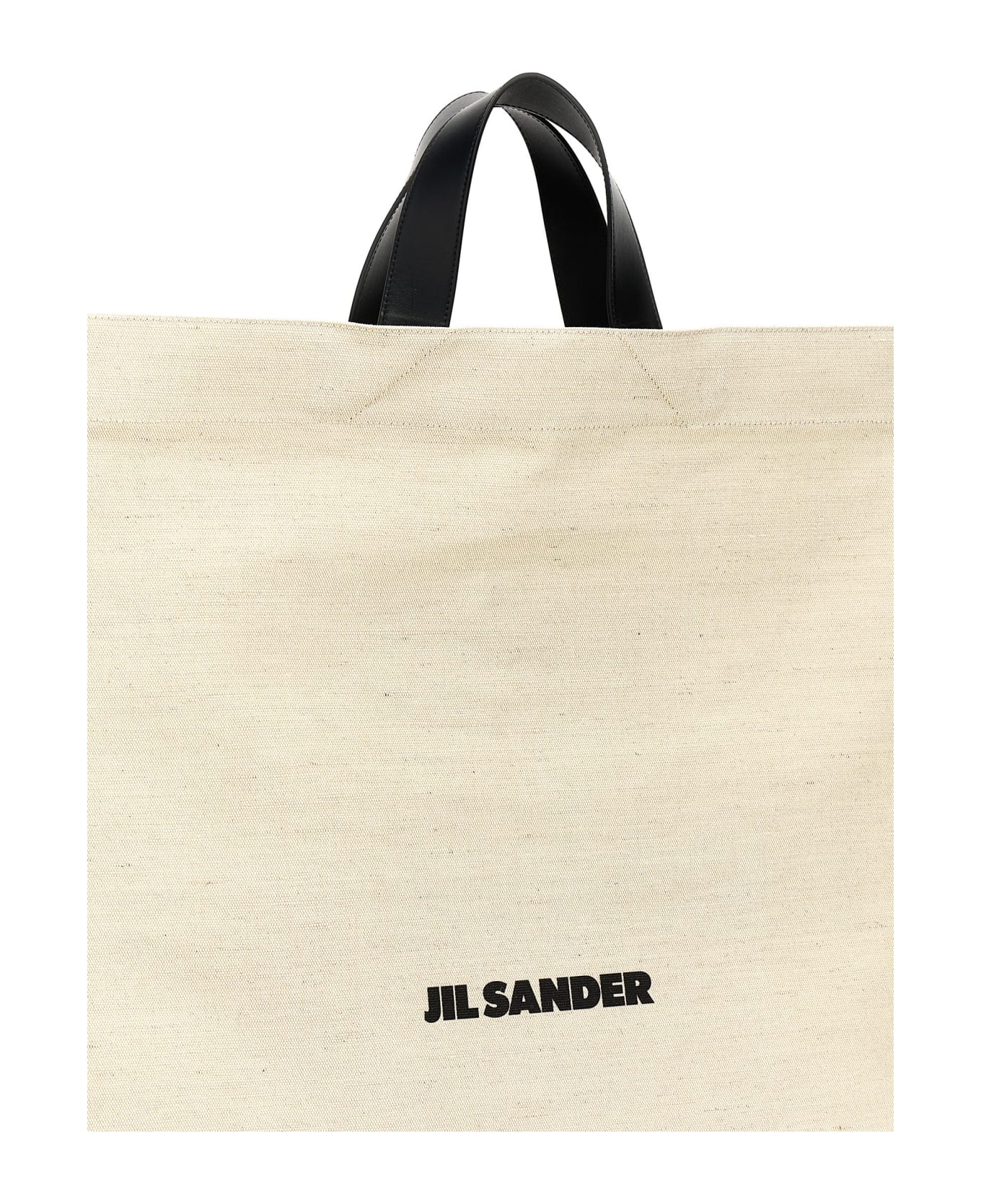 Jil Sander 'border Book Tote Square' Shopping Bag - White/Black