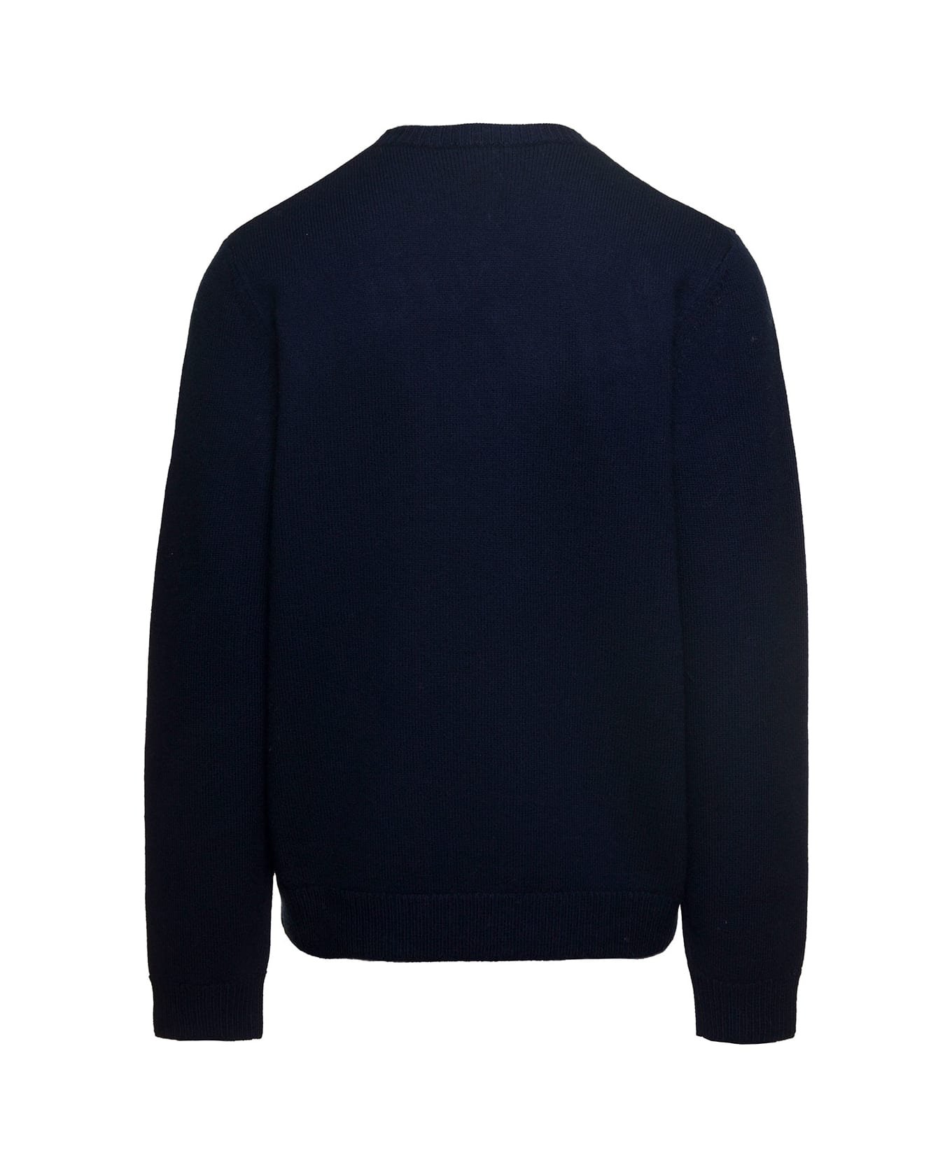 A.P.C. 'edward' Blue Crewneck Sweater With Embroidered Logo In Wool Man - Blu ニットウェア