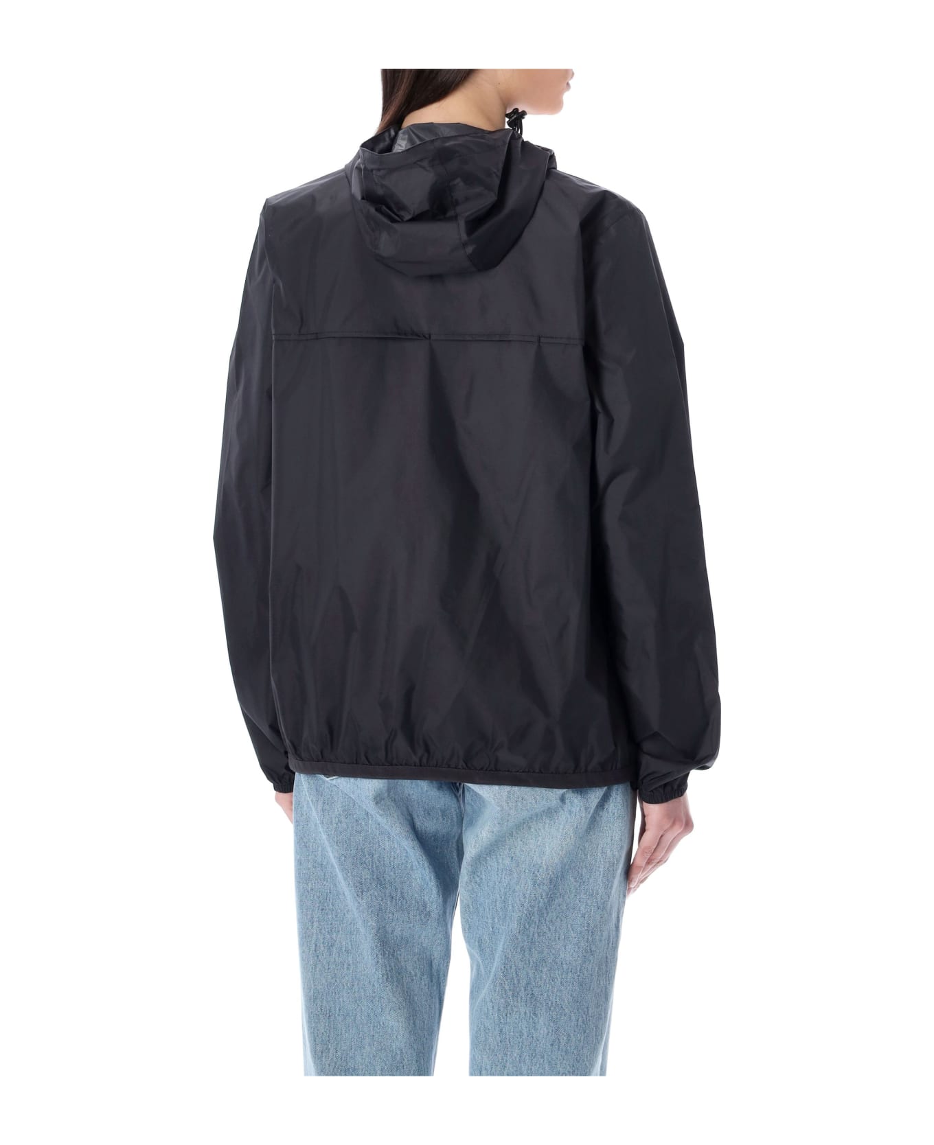 Comme des Garçons Play Bicolor Waterproof Zip Jacket With Hood - ORANGE BLACK