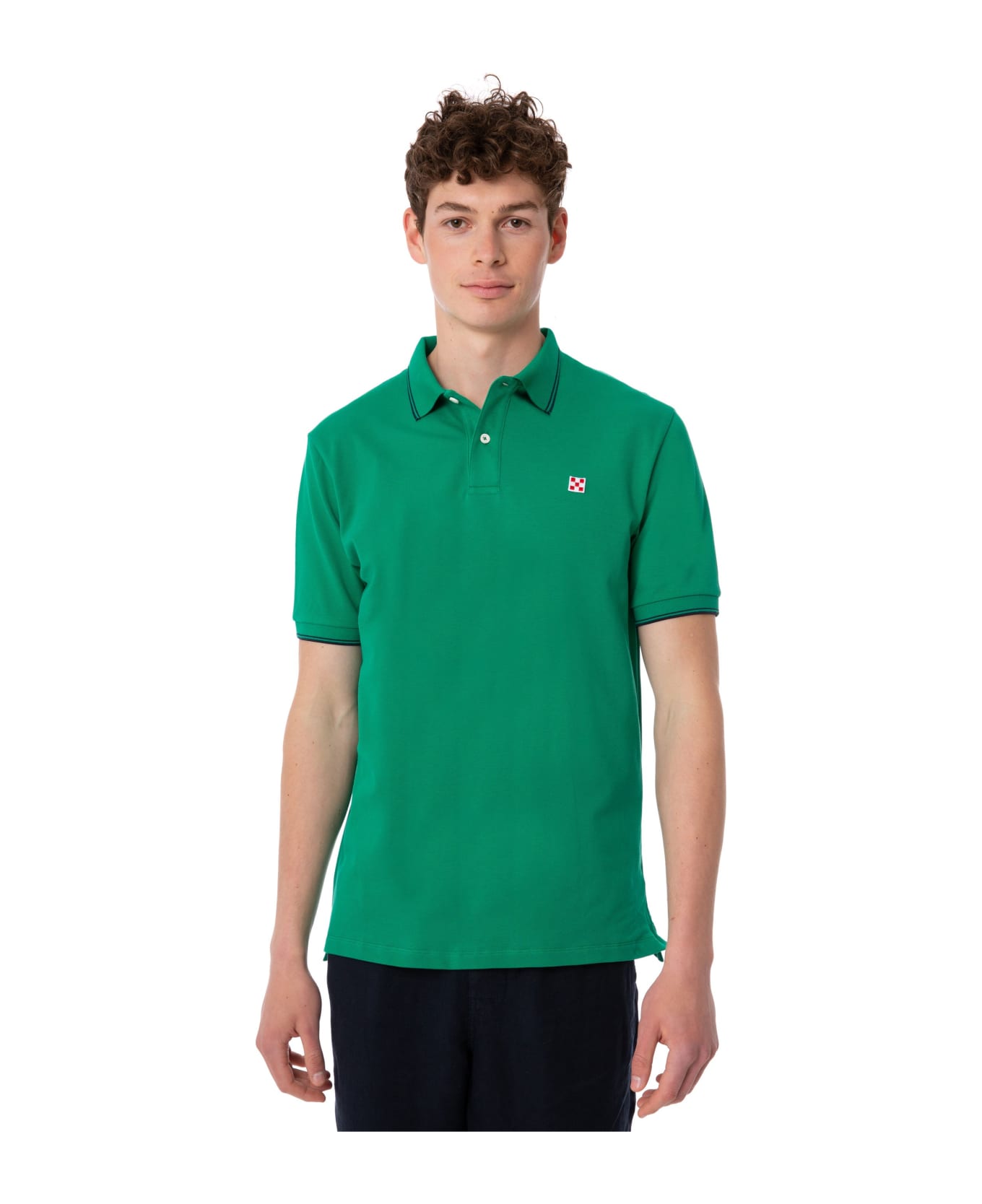 MC2 Saint Barth Green Piquet Polo With St. Barth Logo - GREEN