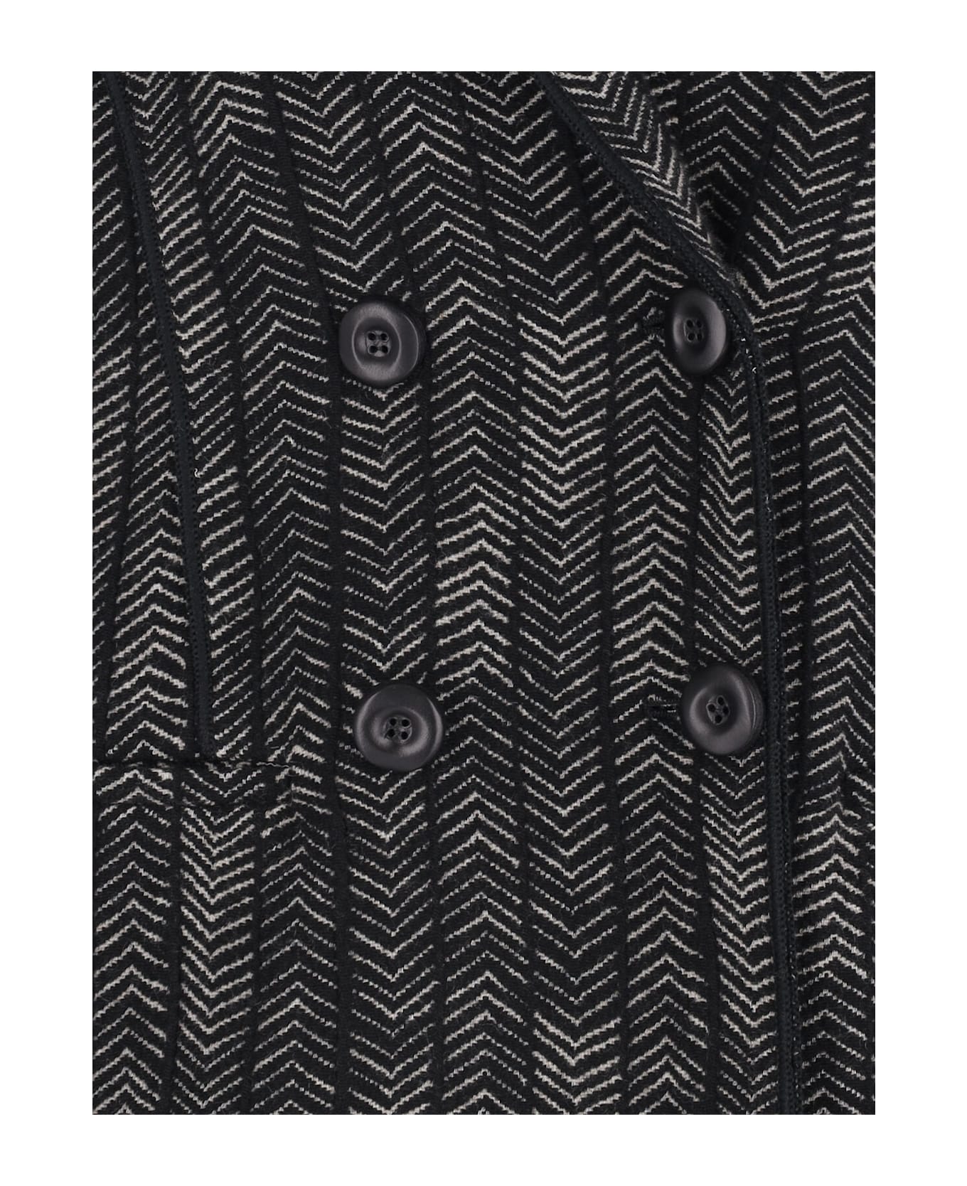 Giorgio Armani Double-breasted Cashmere And Viscose Blazer - Black  