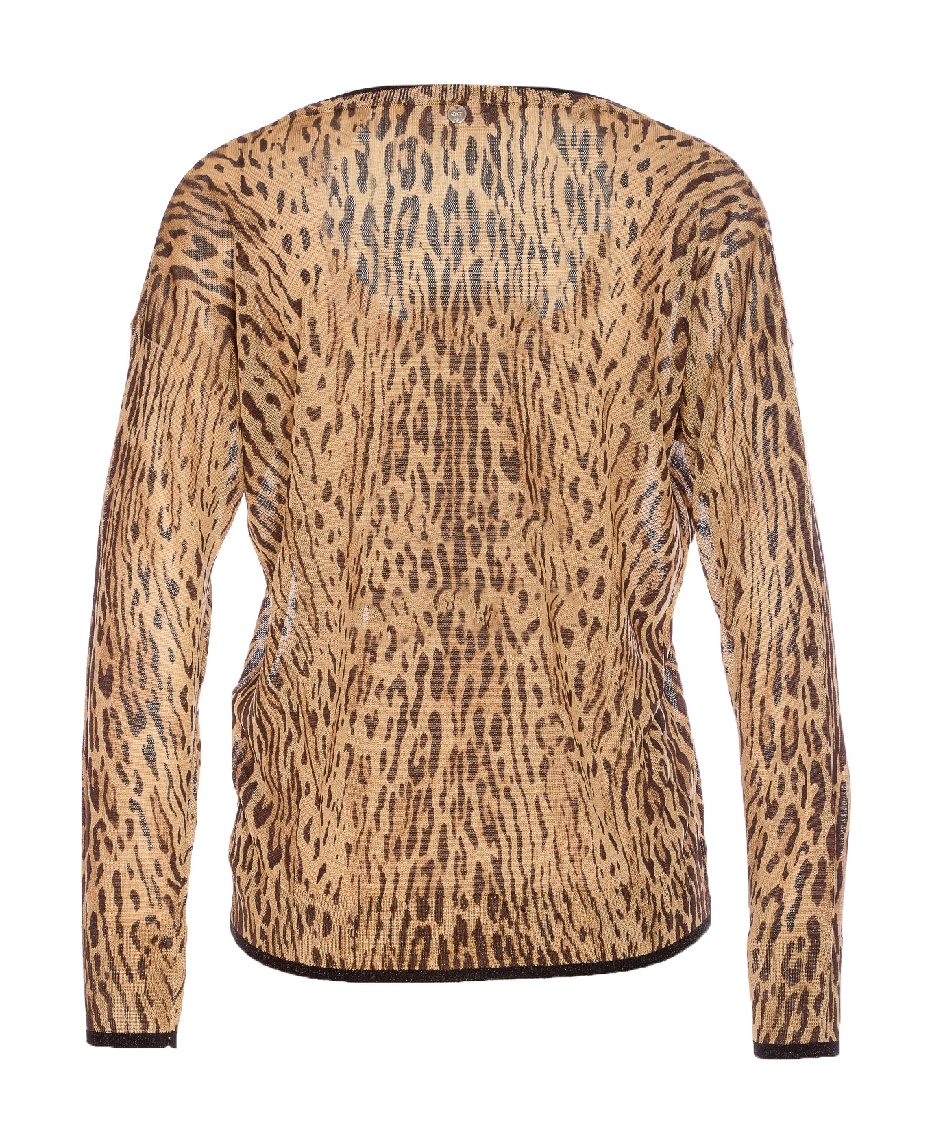 Liu-Jo Leopard Long Sleeves Top - Beige