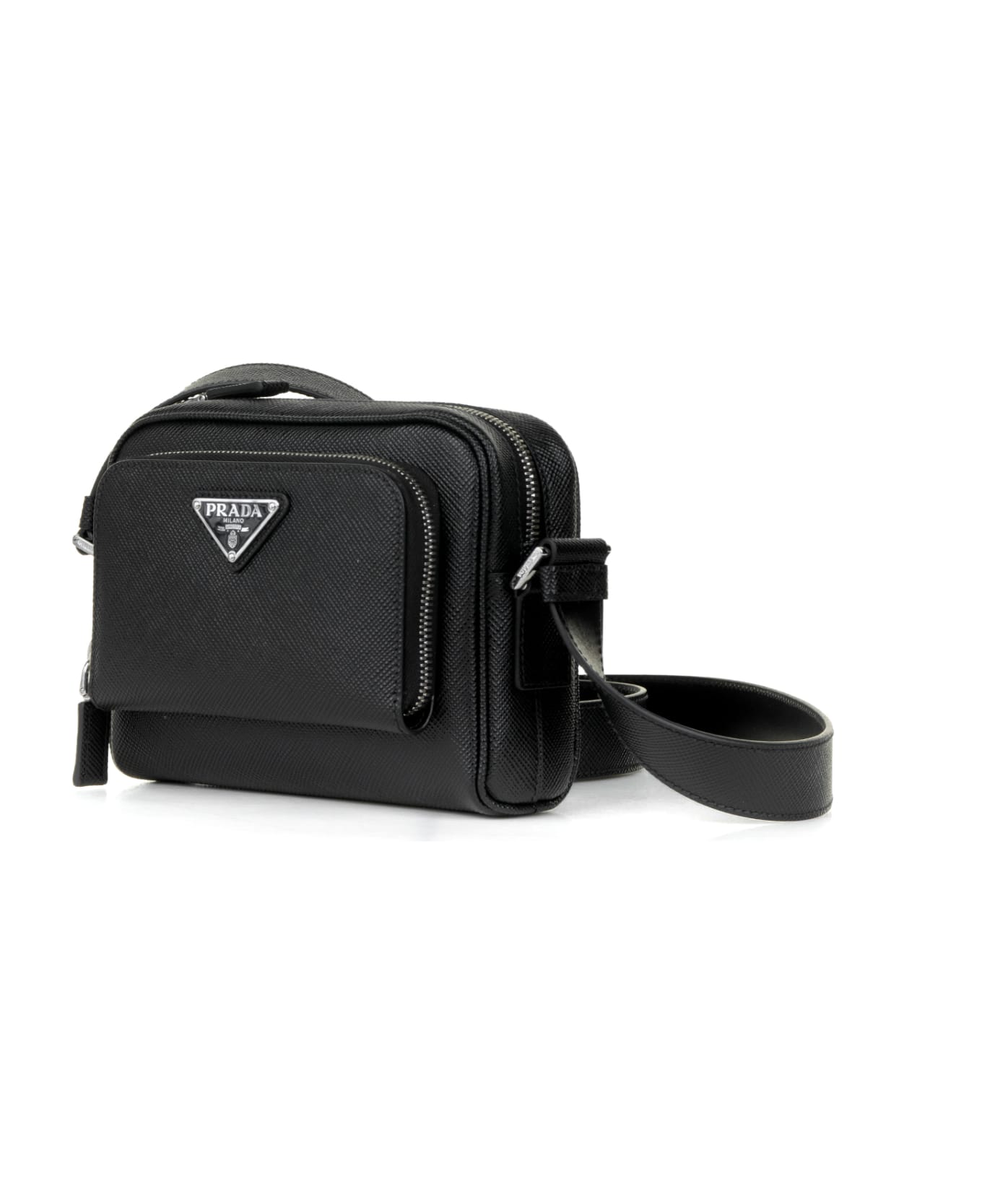 Prada Shoulder Bag In Re-nylon And Brushed Leather - NERO ショルダーバッグ