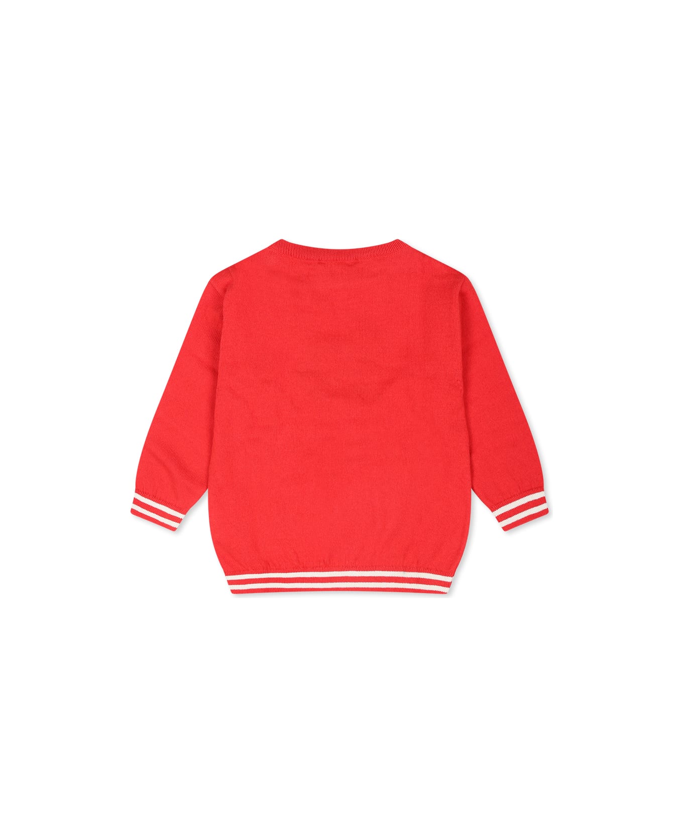 Moschino Red Sweater For Babykids With Teddy Bear - Red