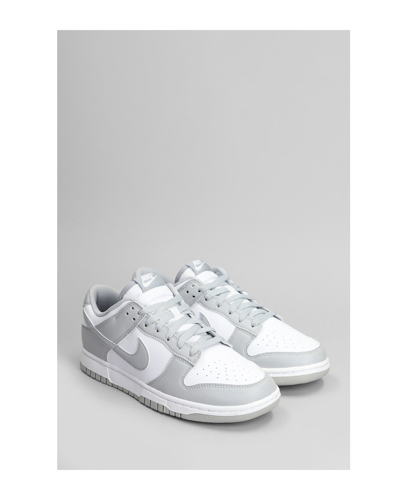 Nike Dunk Low Retro Sneakers In Grey Leather - grey
