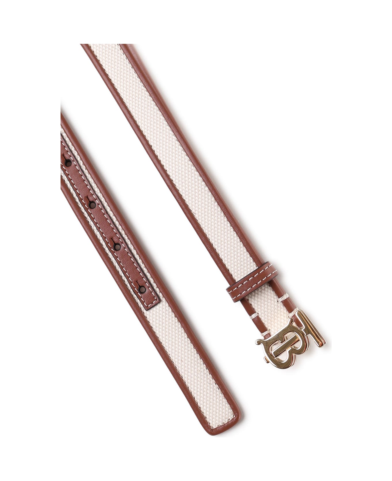 Burberry Tb Belt In Canvas And Leather - A1395