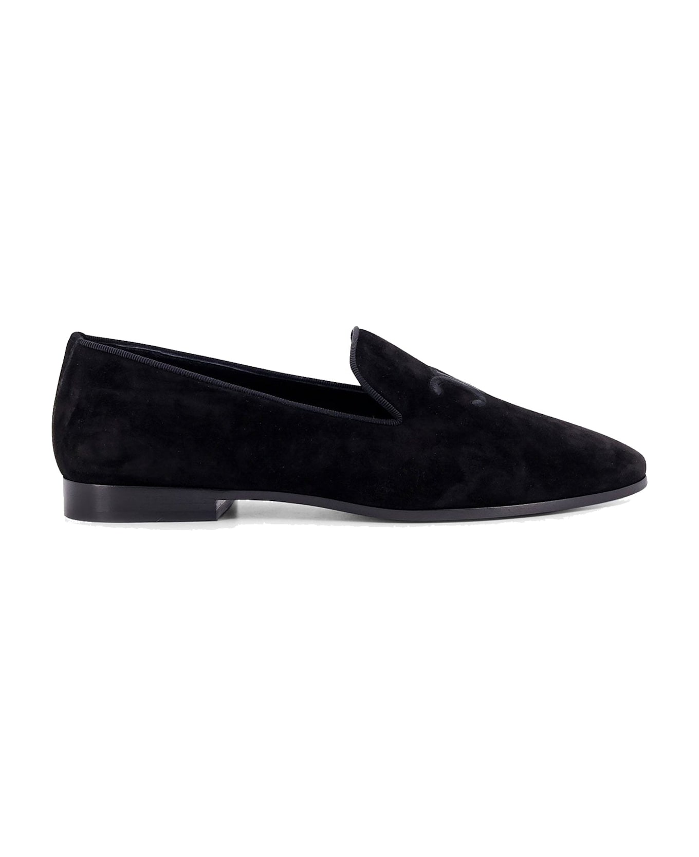 Velvet Loafers With Embroidered Triomphe Logo - Thumbnail 2