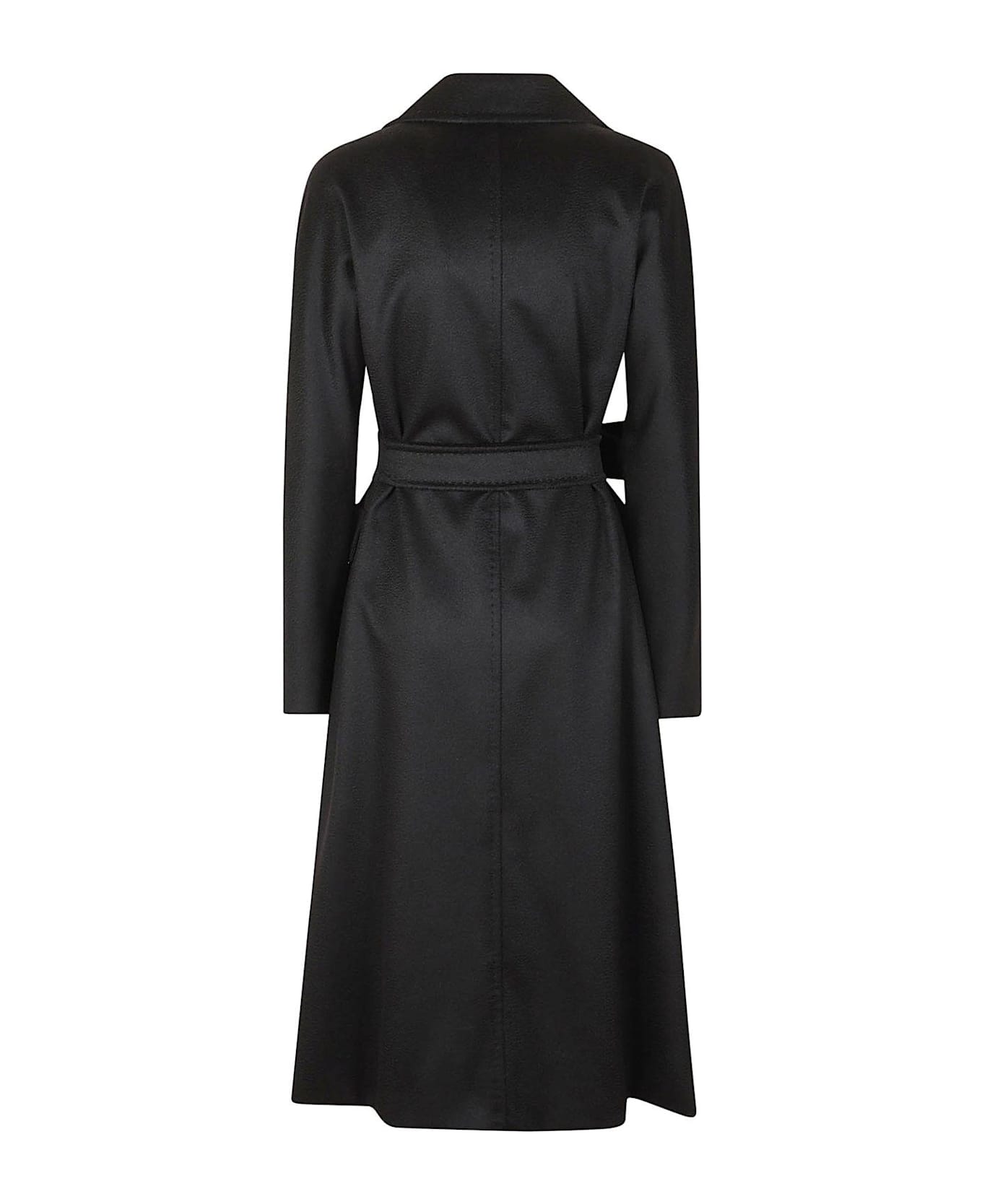 Max Mara Studio Brado Belted Long-sleeved Coat - Nero