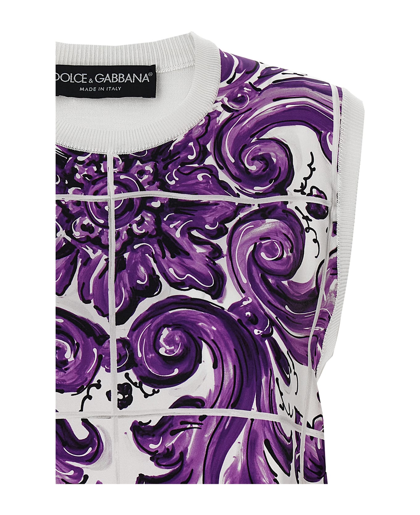 Dolce 
Gabbana 
maiolica
 Printed Vest - MAIOLICA 1L VIOLA