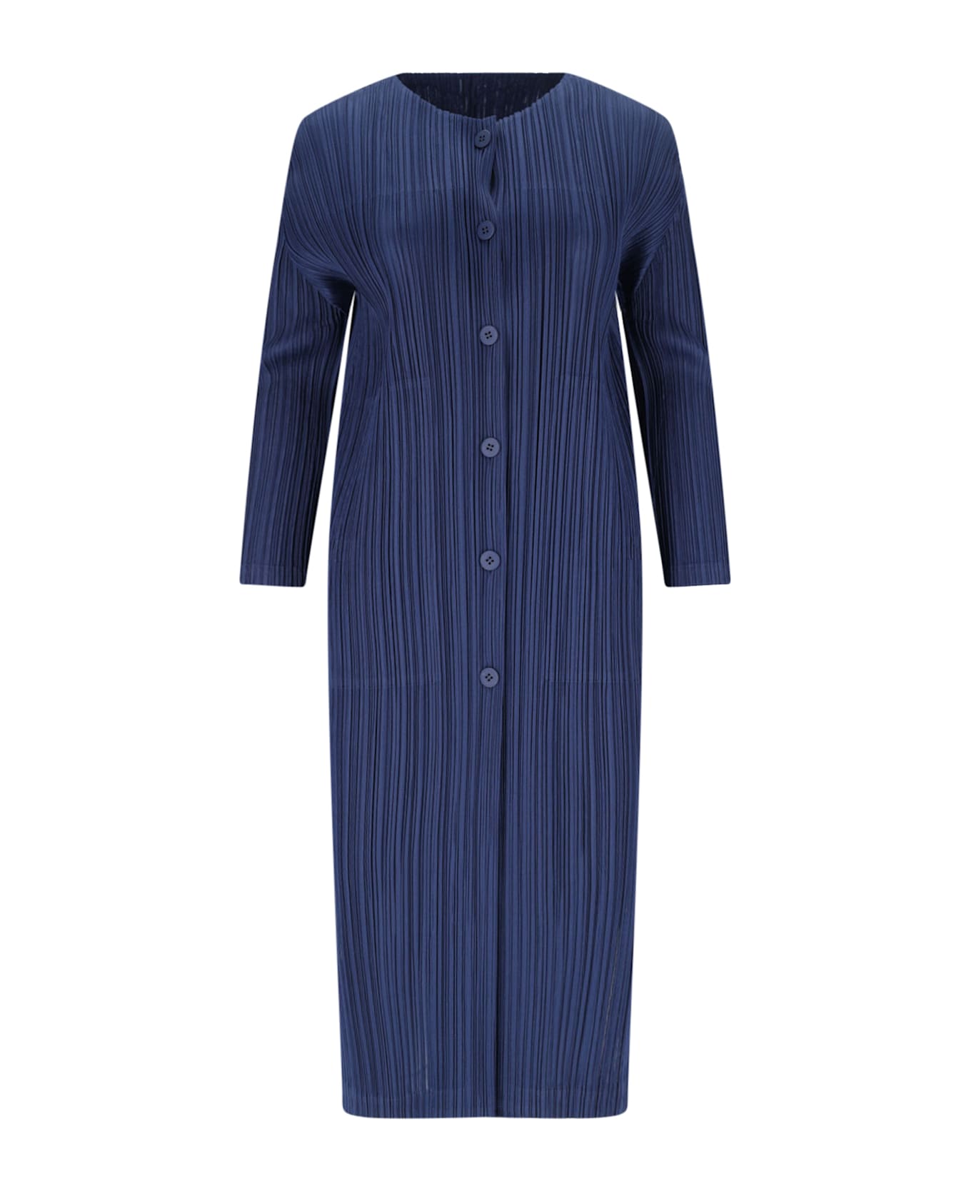 Pleats Please Issey Miyake 
february
 Pleated Coat - Blue