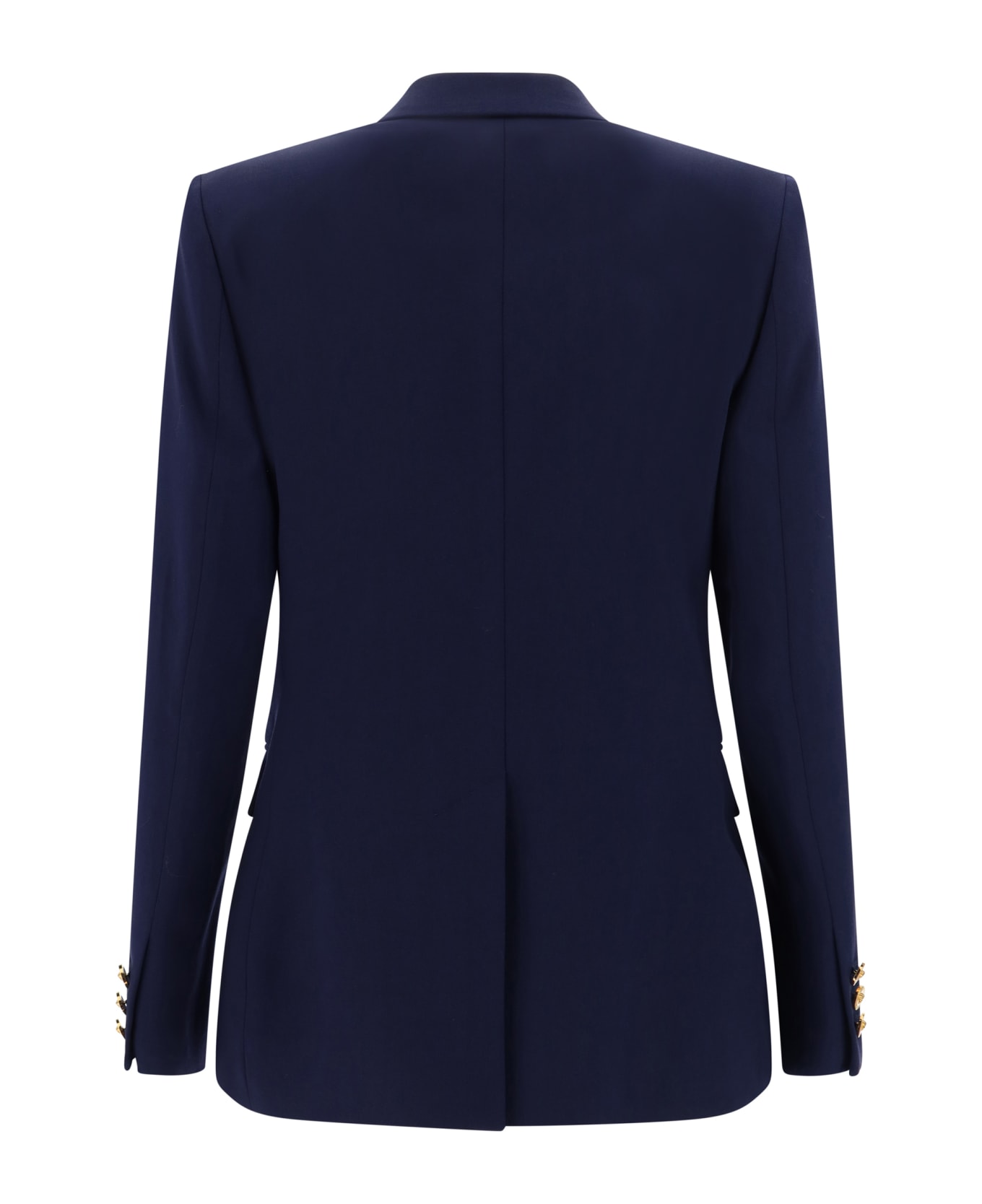 Versace Logo Patched Dinner Jacket - Navy Blue