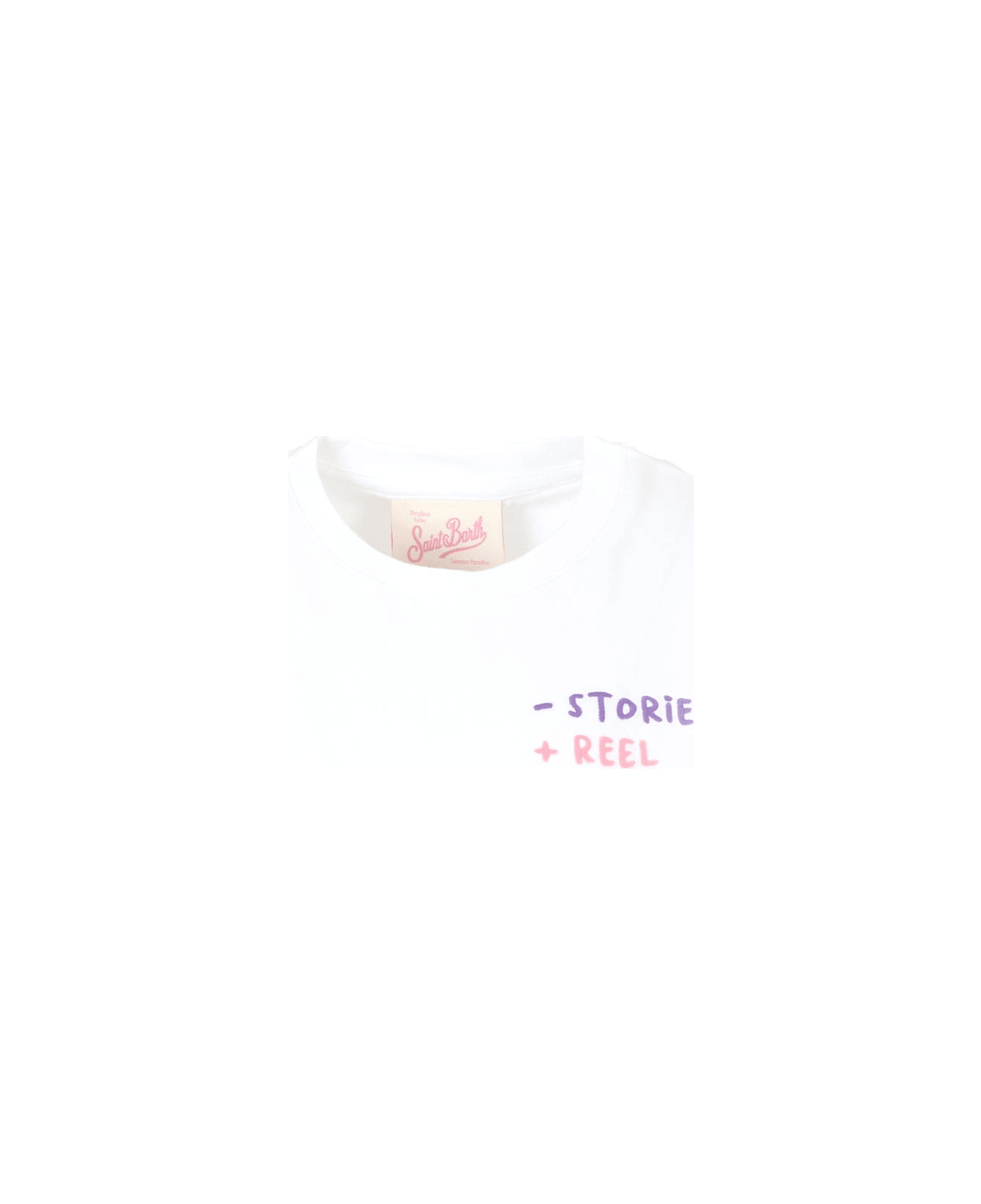 MC2 Saint Barth White T-shirt For Girl With Logo - White
