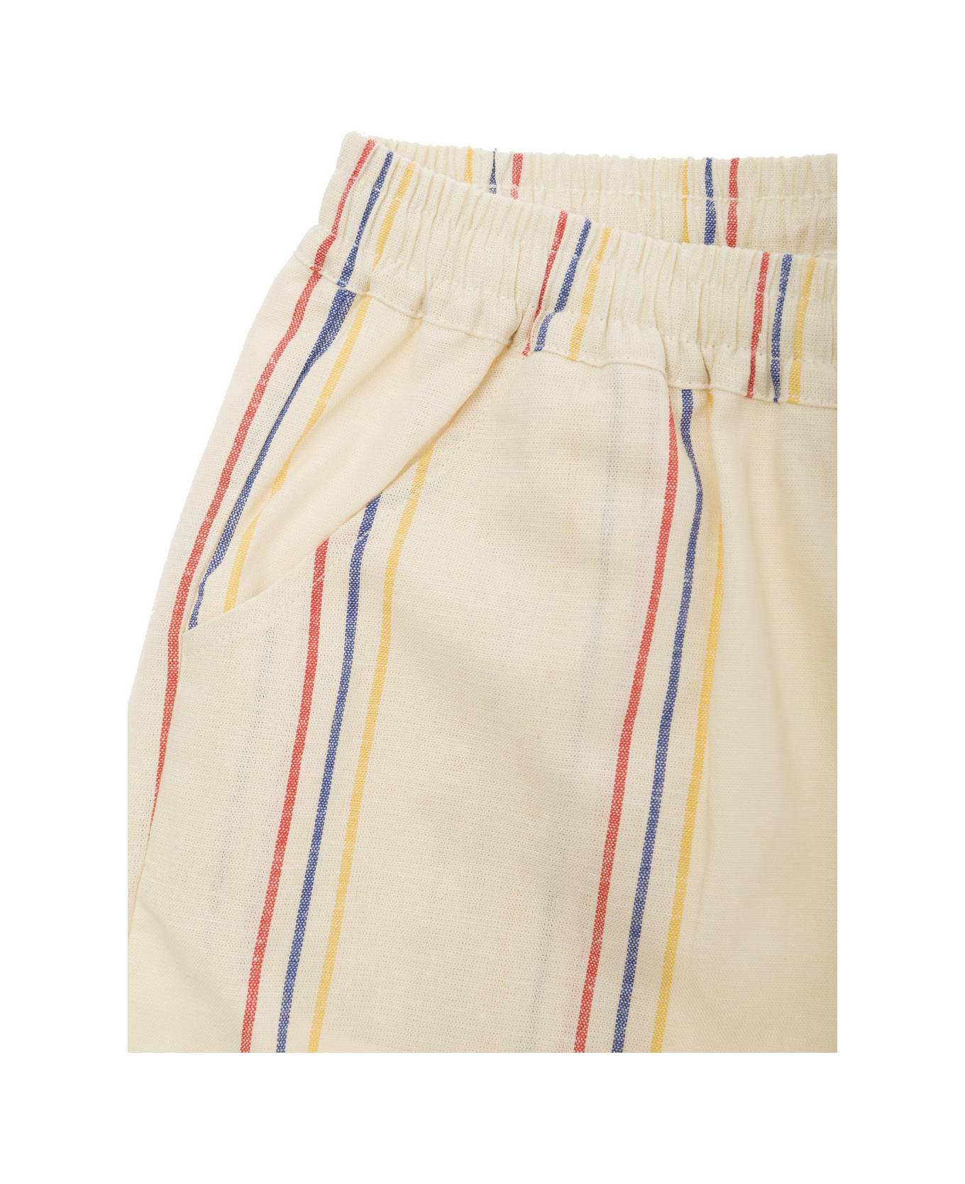 Mini Rodini Stripe Woven Shorts - White ボトムス