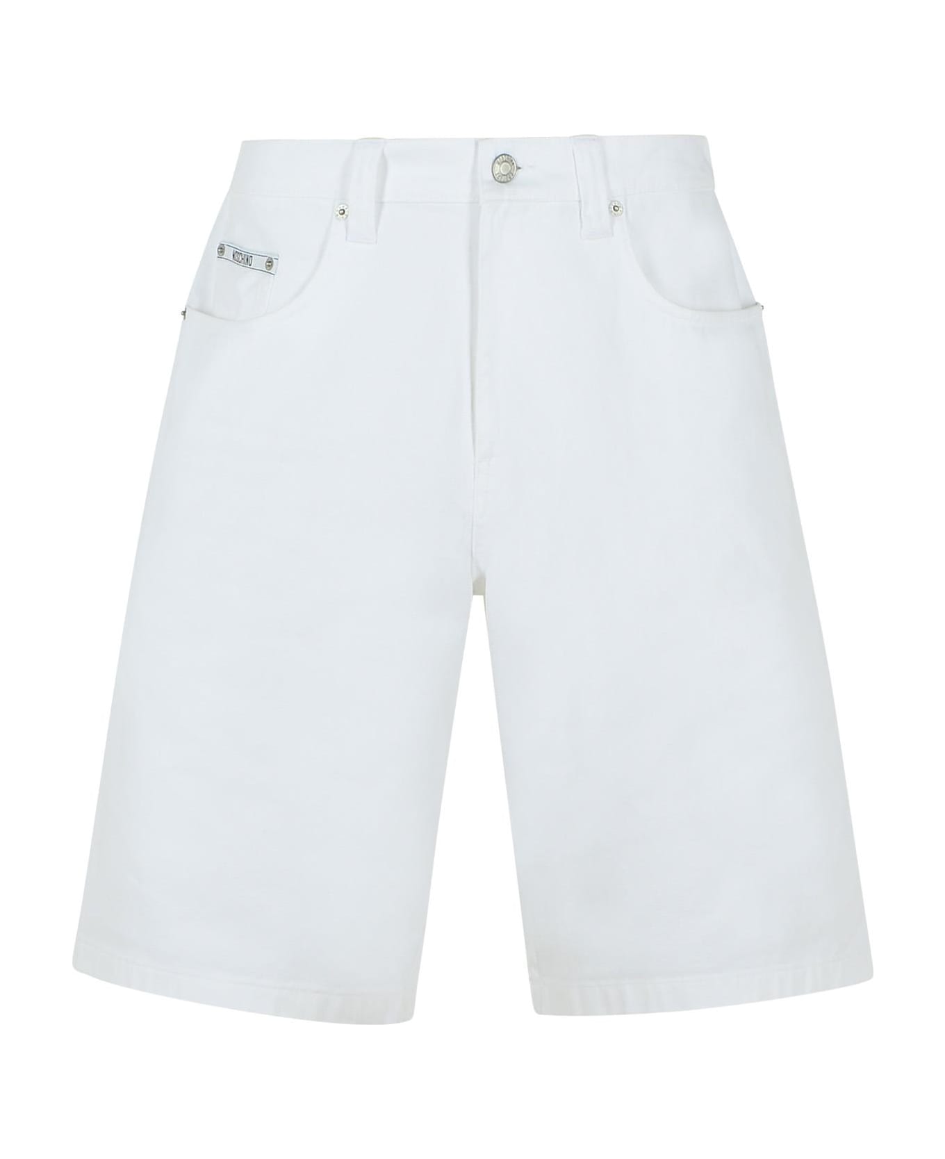 Moschino White Cotton Bermuda Shorts - White