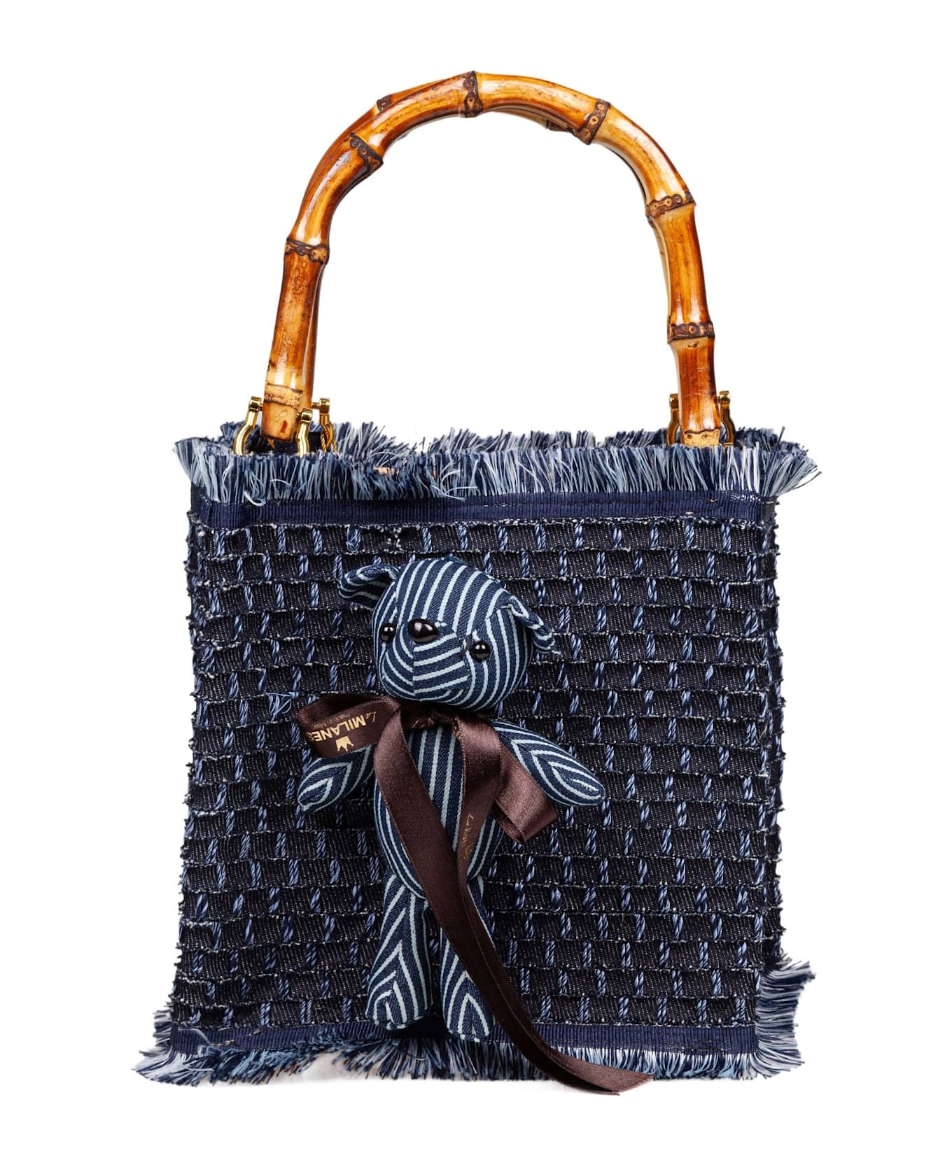 LaMilanesa Pepe Small Denim Bag Dark Blue Color - BLUE