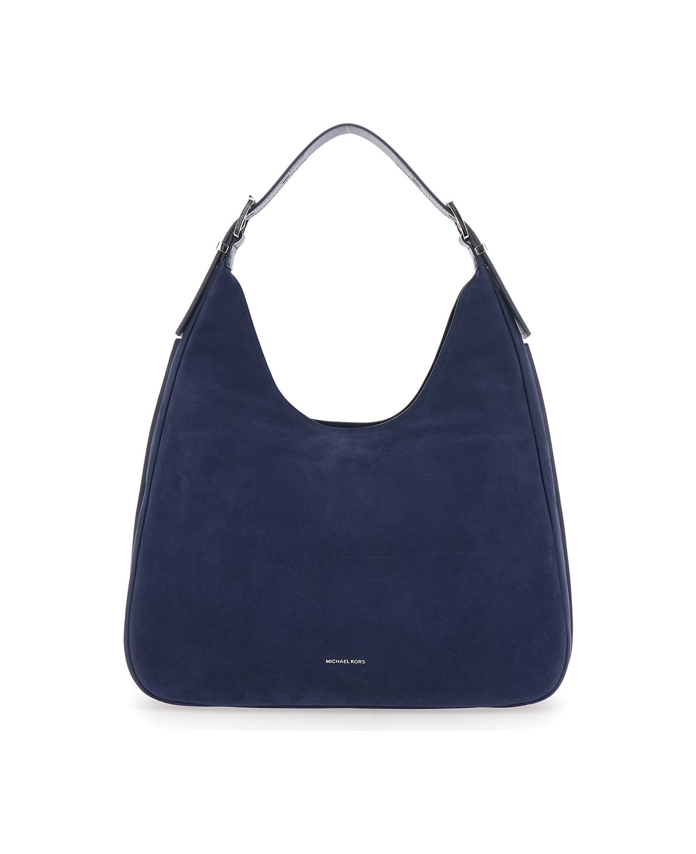 MICHAEL Michael Kors 'nolita Large' Blue Shoulder Bag With Logo Lettering On The Front In Suede Woman - Blu
