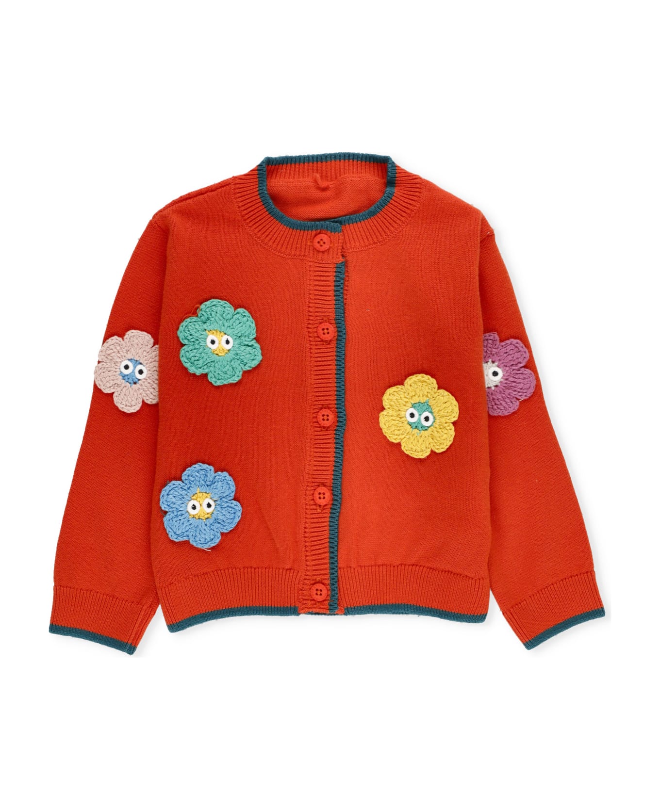 Stella McCartney Kids Cardigan With Embroideries - Orange ニットウェア＆スウェットシャツ
