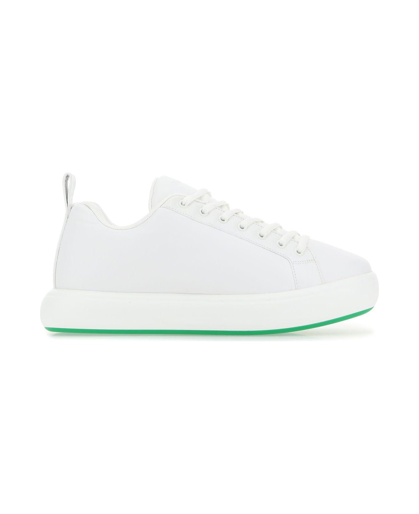 Bottega Veneta White Leather Tennis Sneakers - WHITE