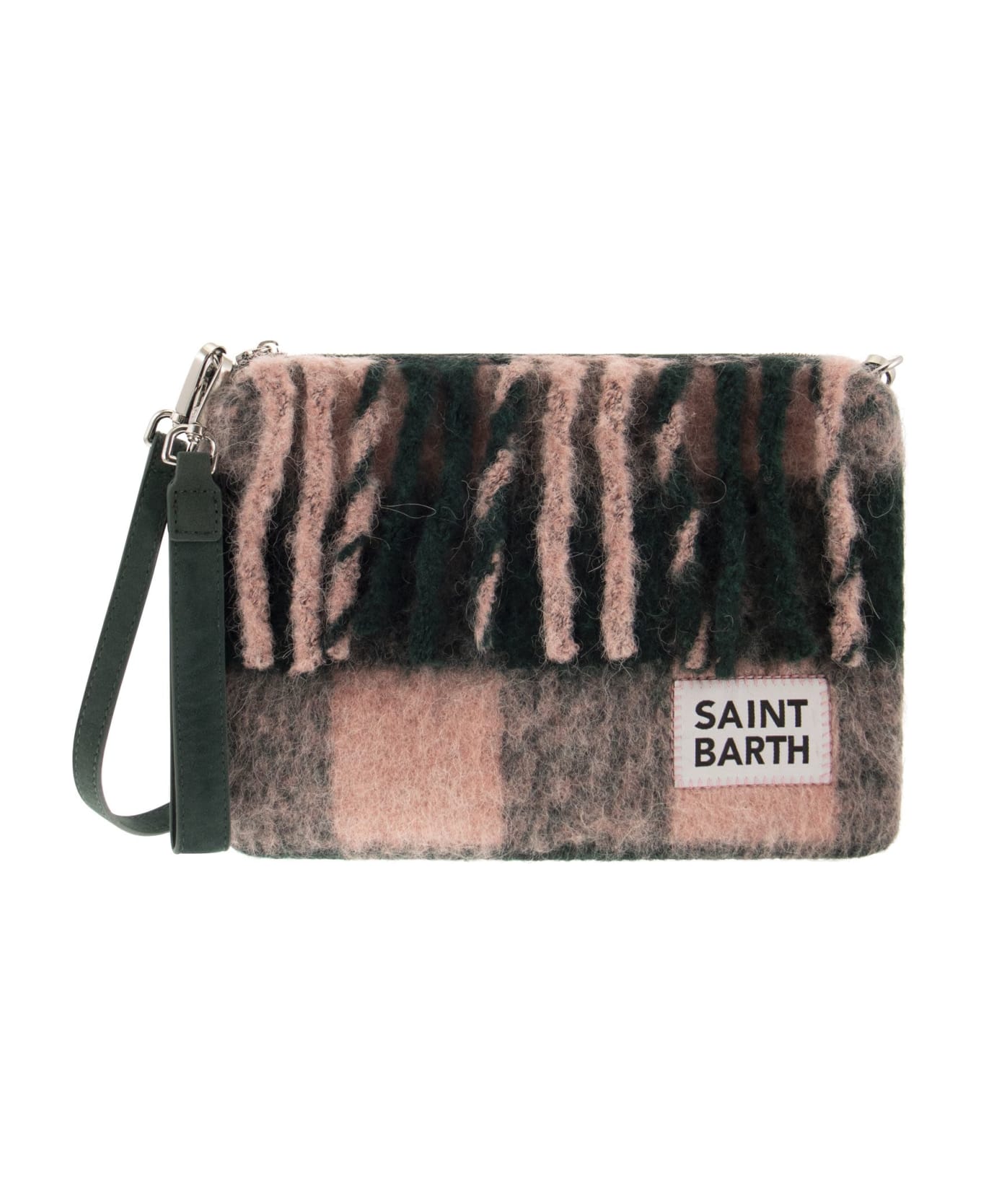 MC2 Saint Barth Fringe Clutch Bag With Shoulder Strap - Pink/green ショルダーバッグ