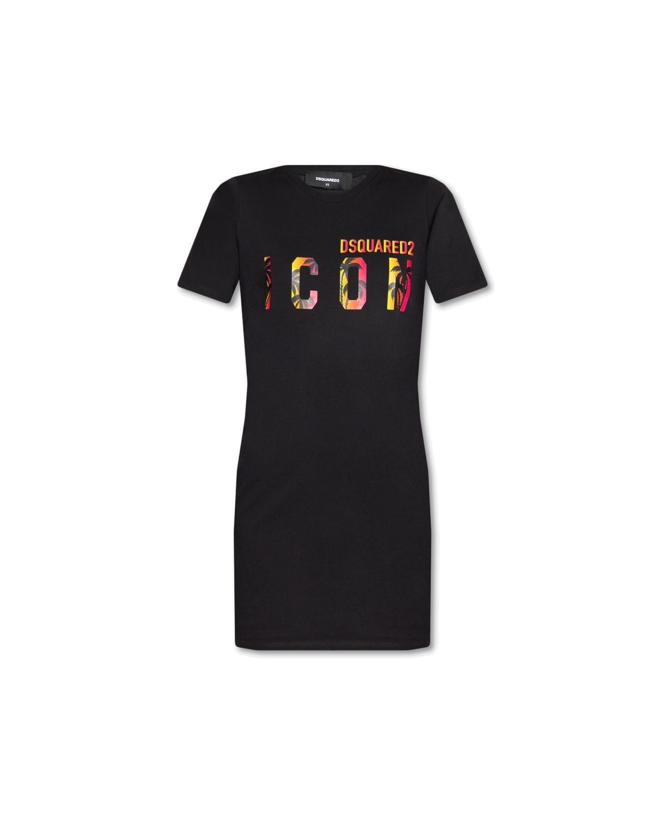 Dsquared2 Icon Sunset Crewneck T-shirt Dress - BLACK ワンピース＆ドレス