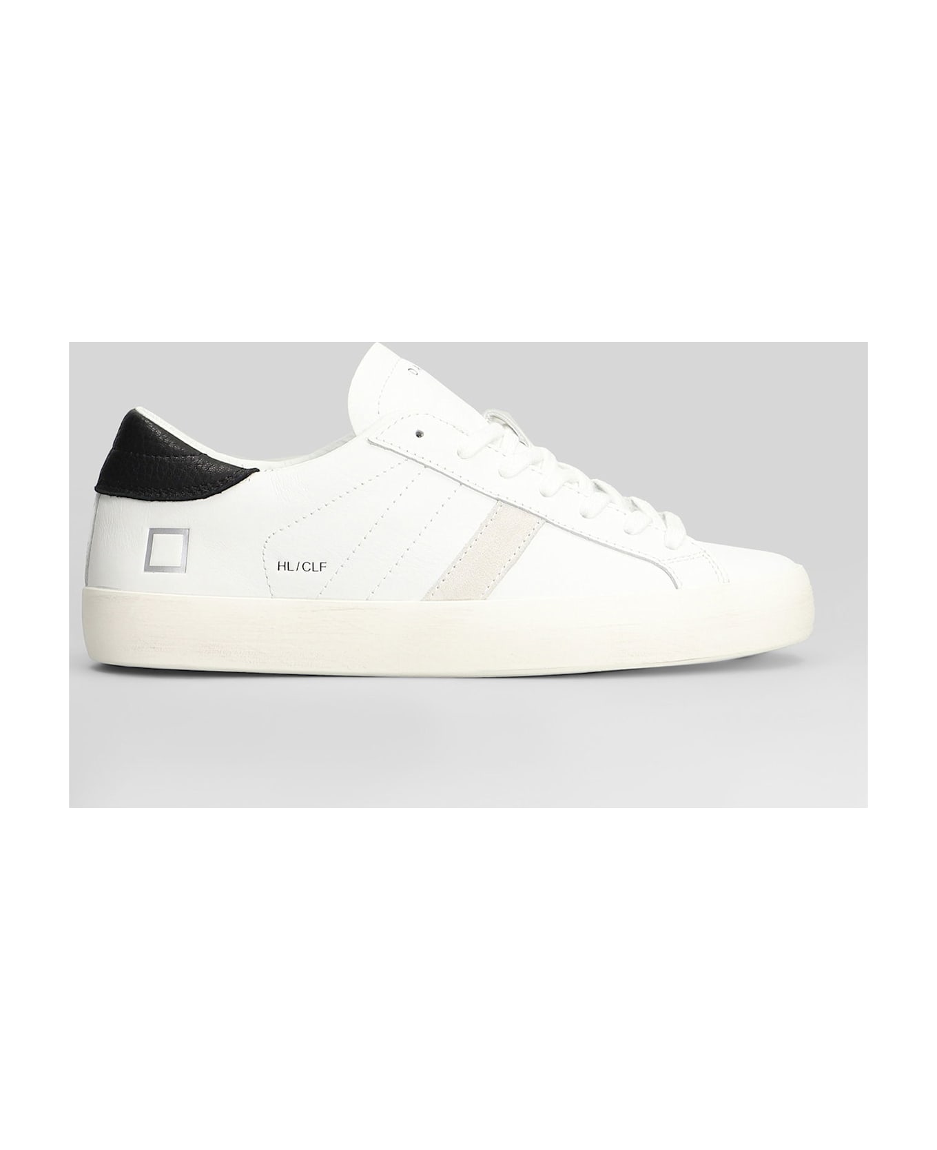 D.A.T.E. Hill Low Calf Sneakers In White Leather - Wb White Black