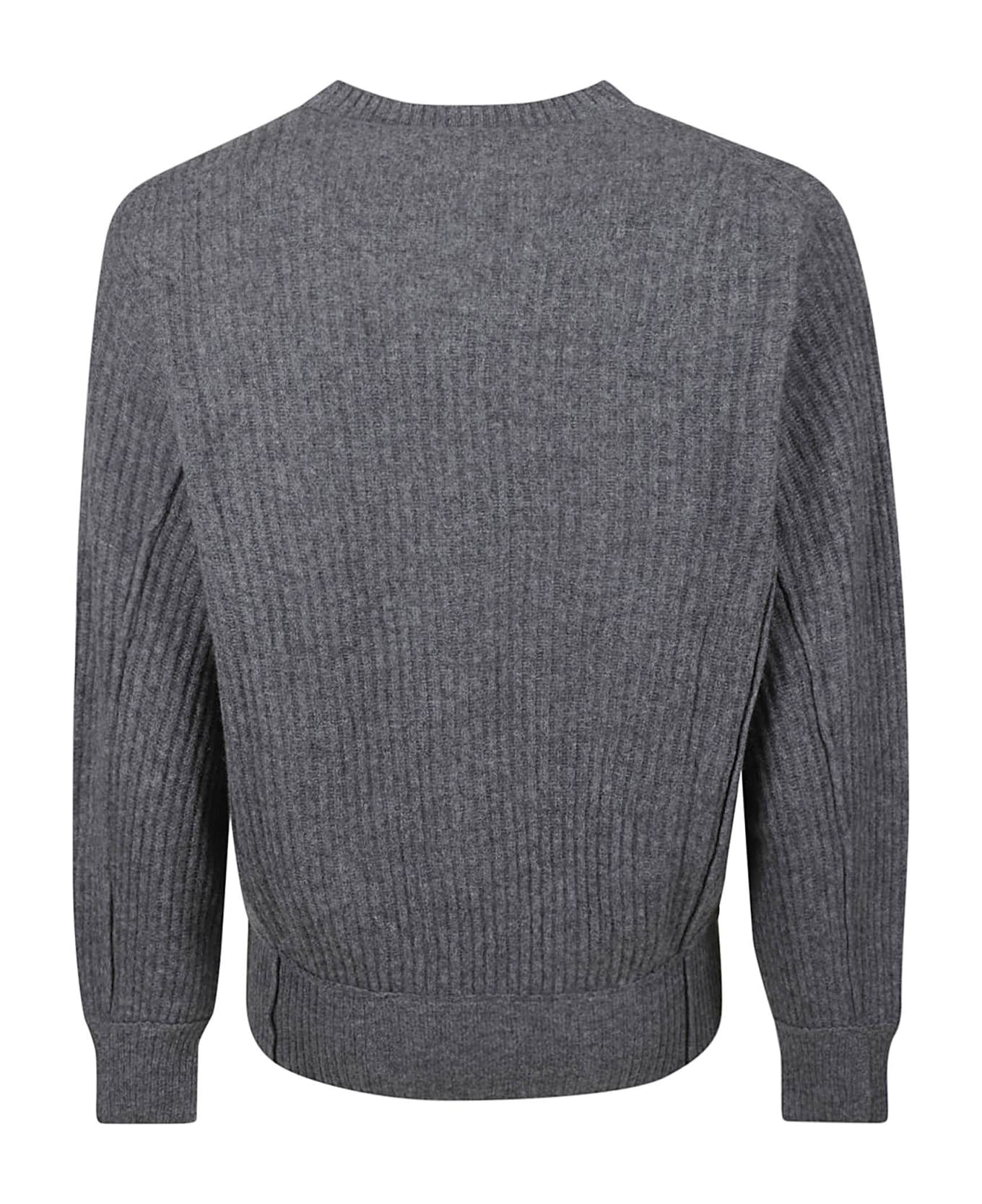 Maison Flaneur Ribbed Knit Sweater - Dark Grey