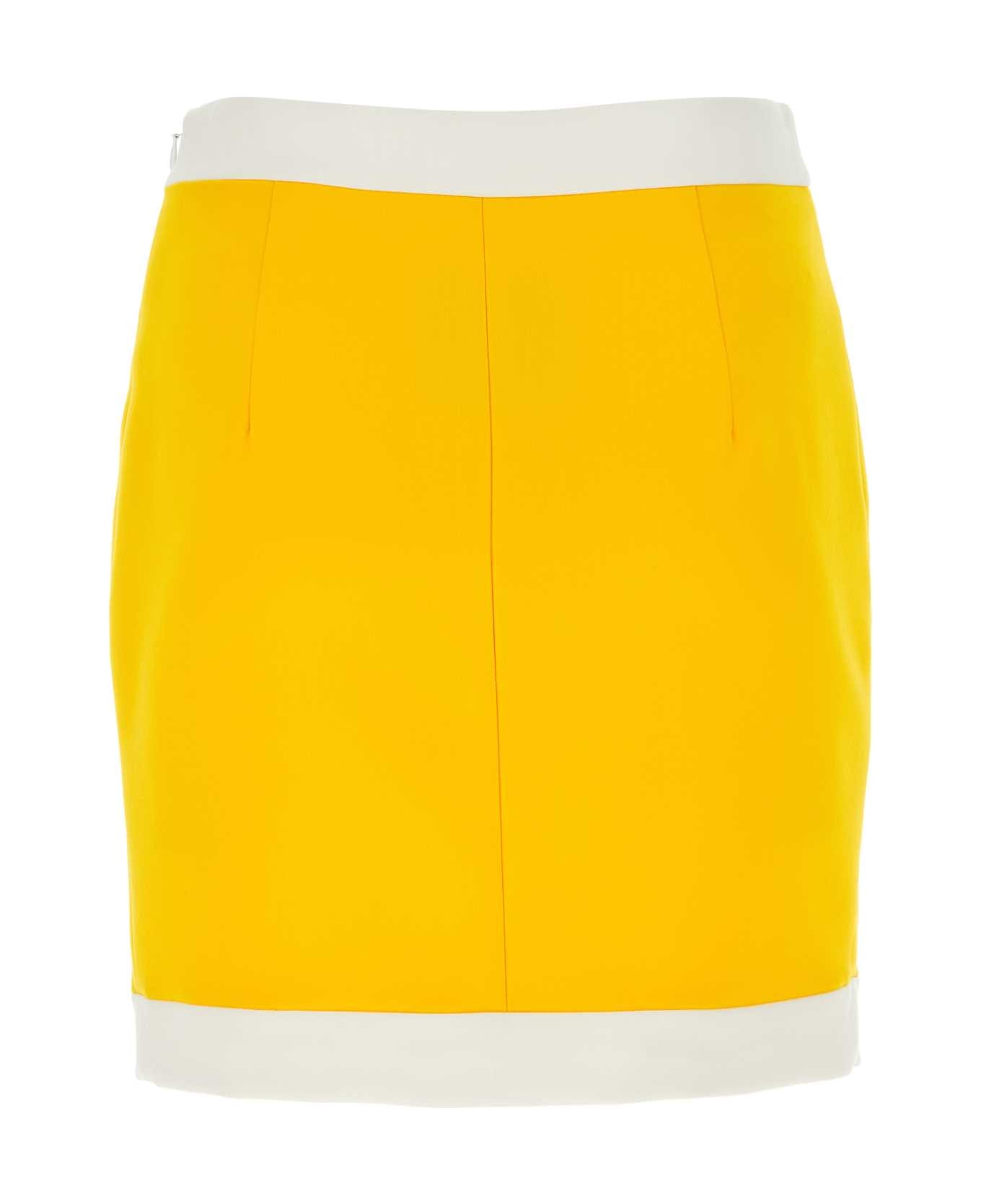 Moschino Yellow Stretch Jersey Mini Skirt - FANTASIAGIALLO