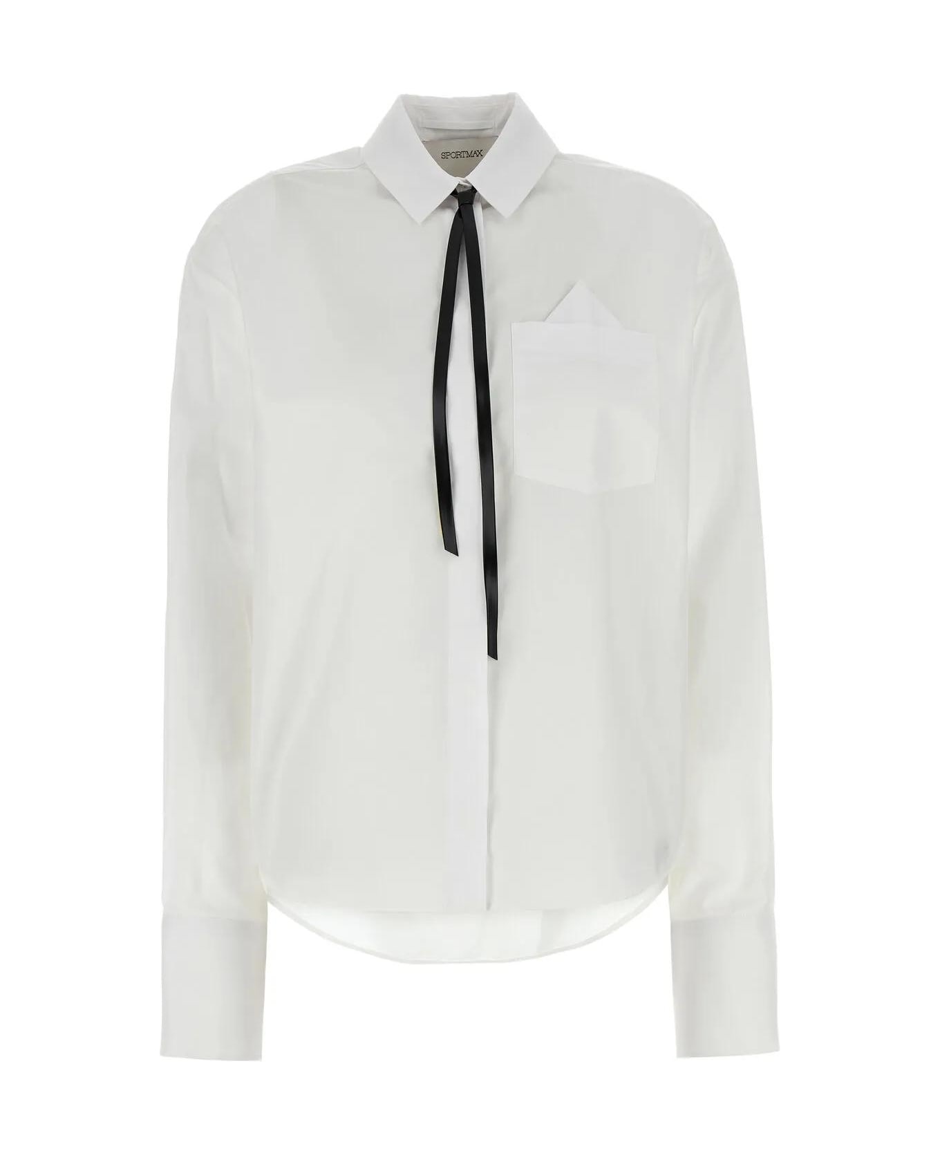 SportMax White Poplin Gesso Shirt - C