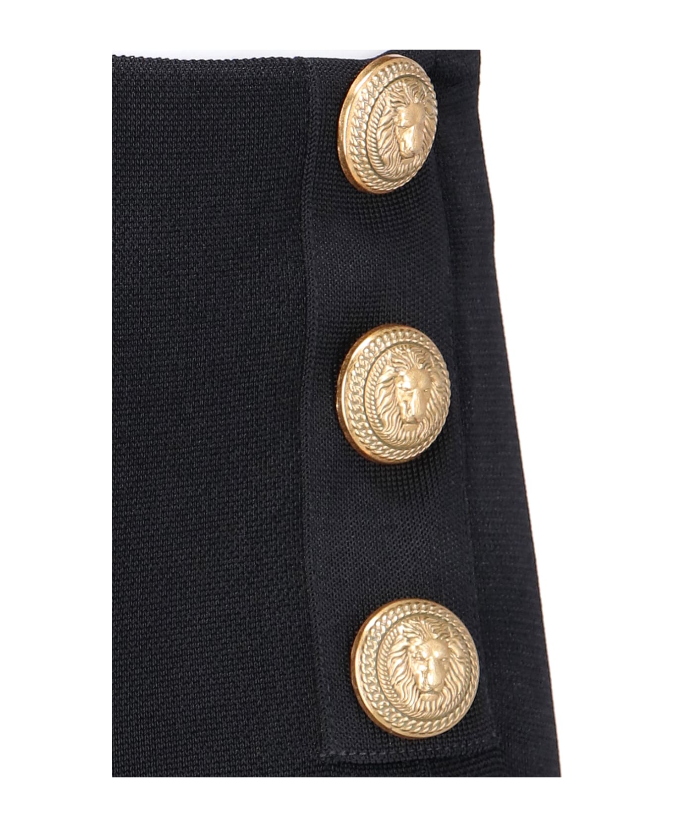 Balmain Knit Flare Pants With Six Jewel Buttons - Black